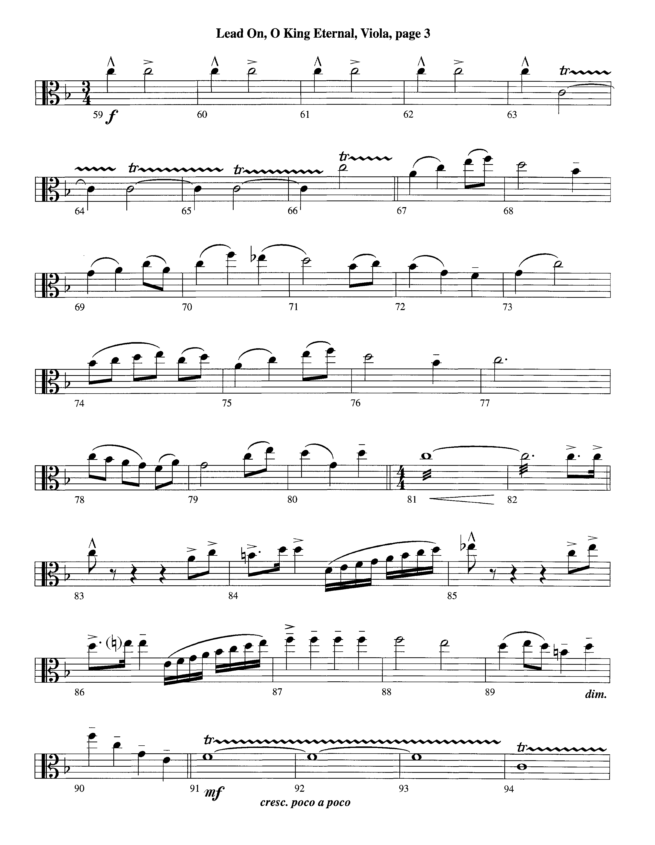 Lead On O King Eternal (Instrumental) Viola (Lifeway Worship / Arr. Steve Dunn)