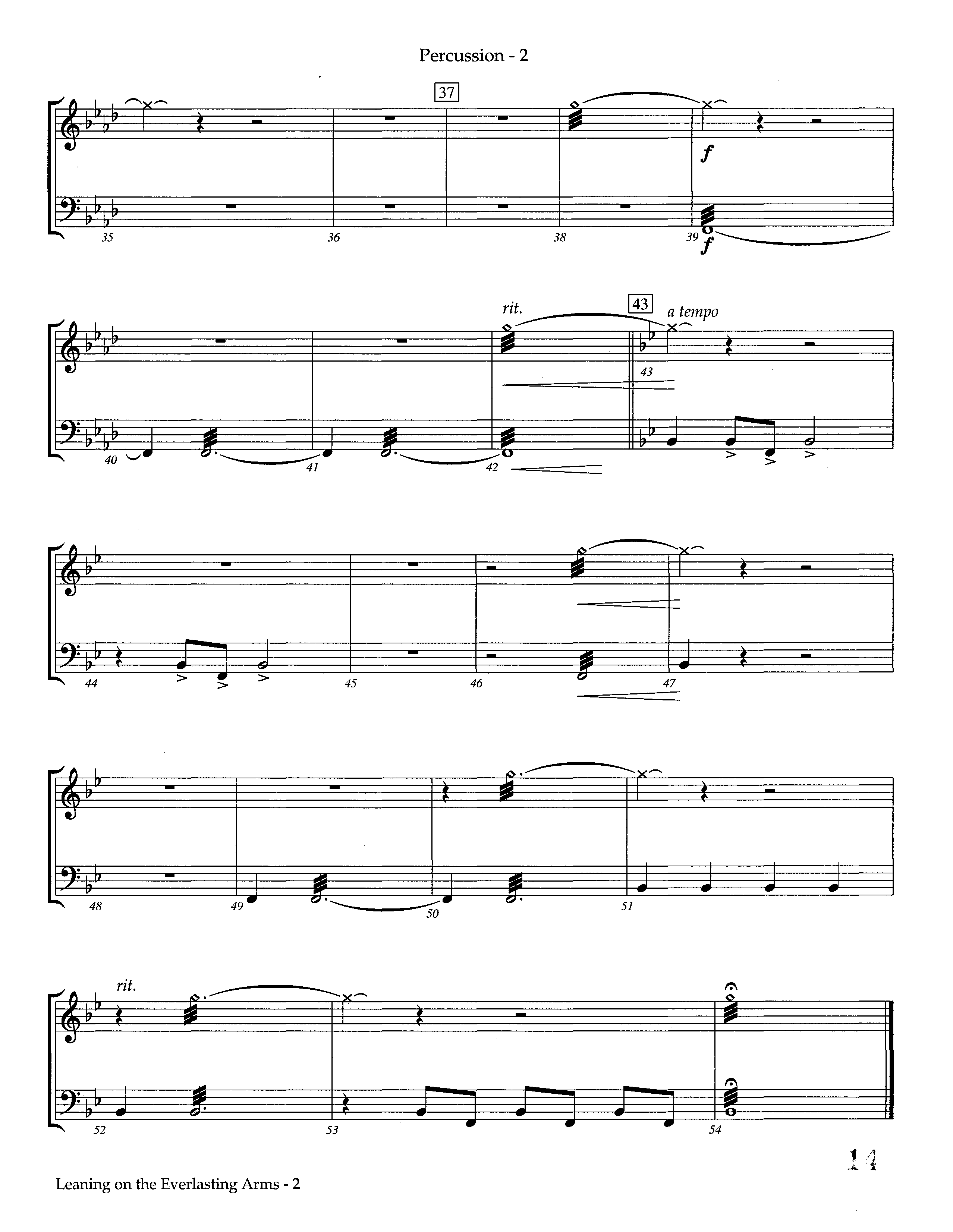 Leaning On The Everlasting Arms (Instrumental) Percussion (Lifeway Worship / Arr. Ed Dickinson)