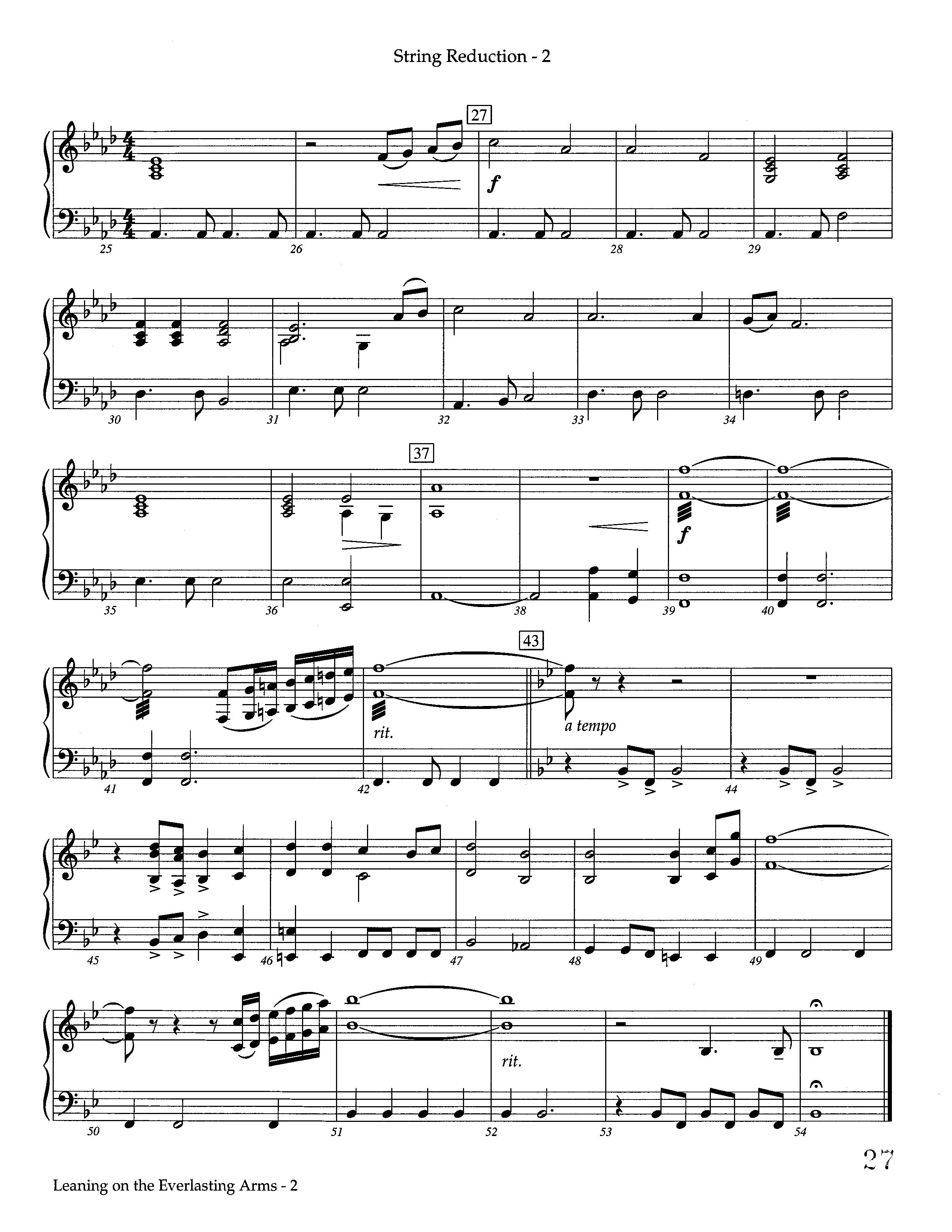 Leaning On The Everlasting Arms (Instrumental) String Reduction (Lifeway Worship / Arr. Ed Dickinson)