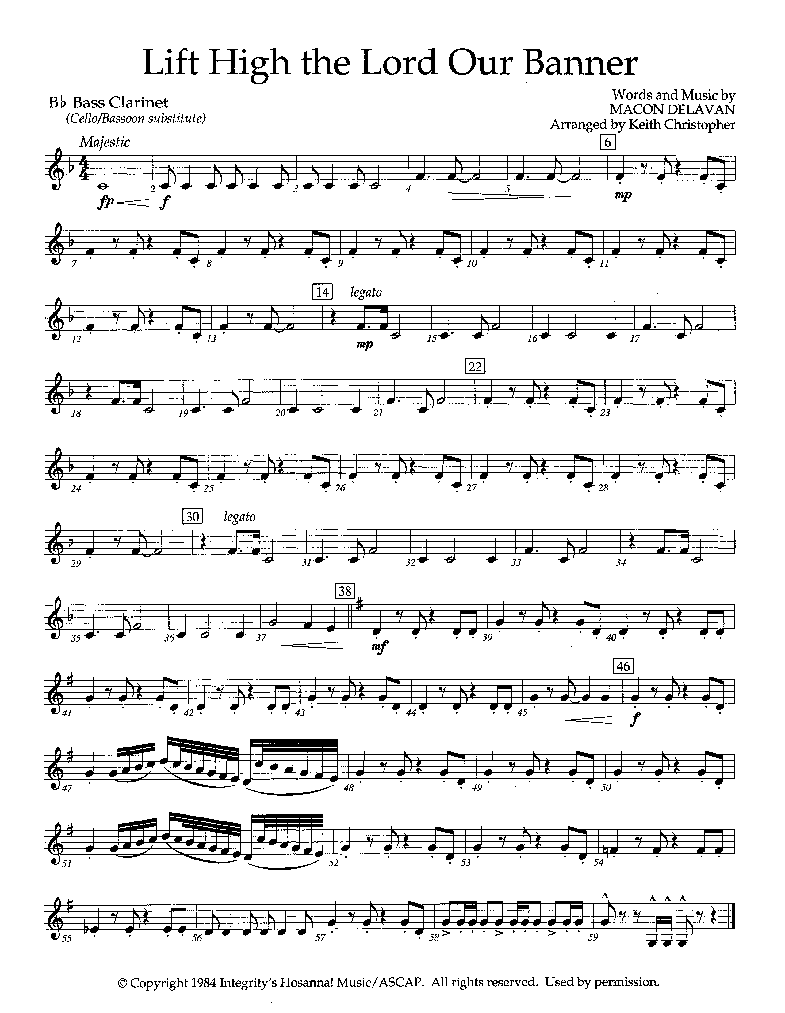 Lift High The Lord Our Banner (Instrumental) Bass Clarinet (Lifeway Worship / Arr. Keith Christopher)