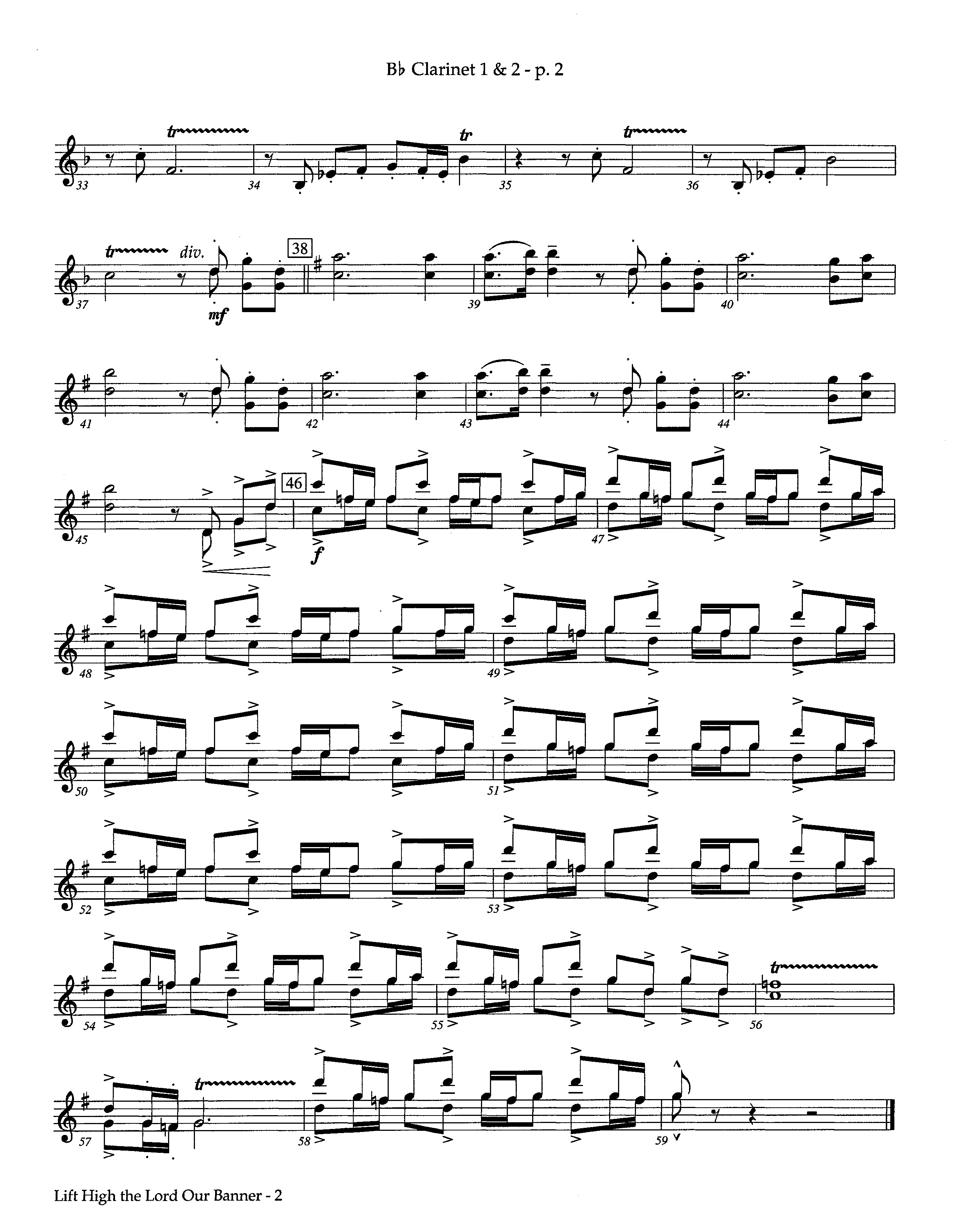 Lift High The Lord Our Banner (Instrumental) Clarinet 1/2 (Lifeway Worship / Arr. Keith Christopher)