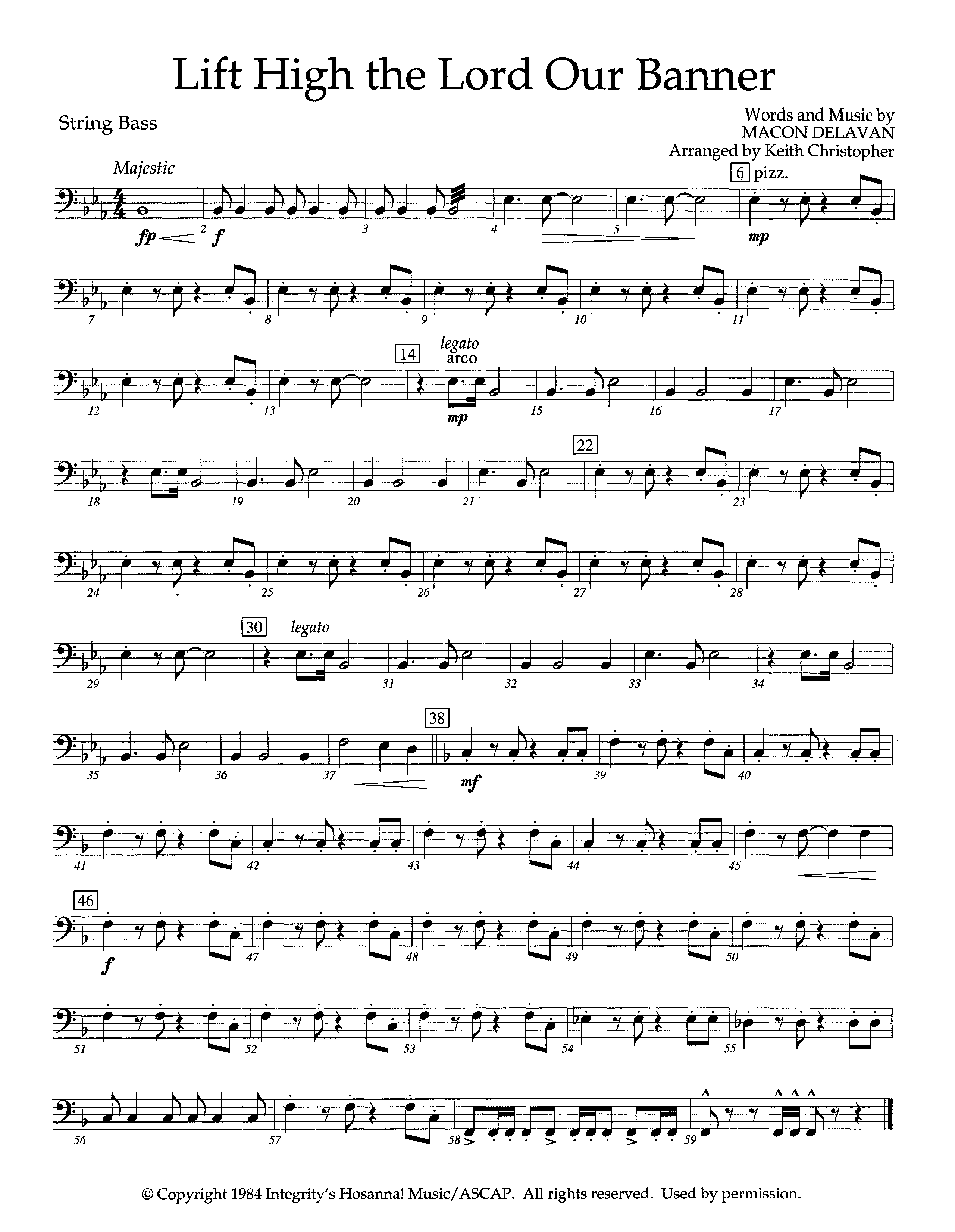 Lift High The Lord Our Banner (Instrumental) Double Bass (Lifeway Worship / Arr. Keith Christopher)