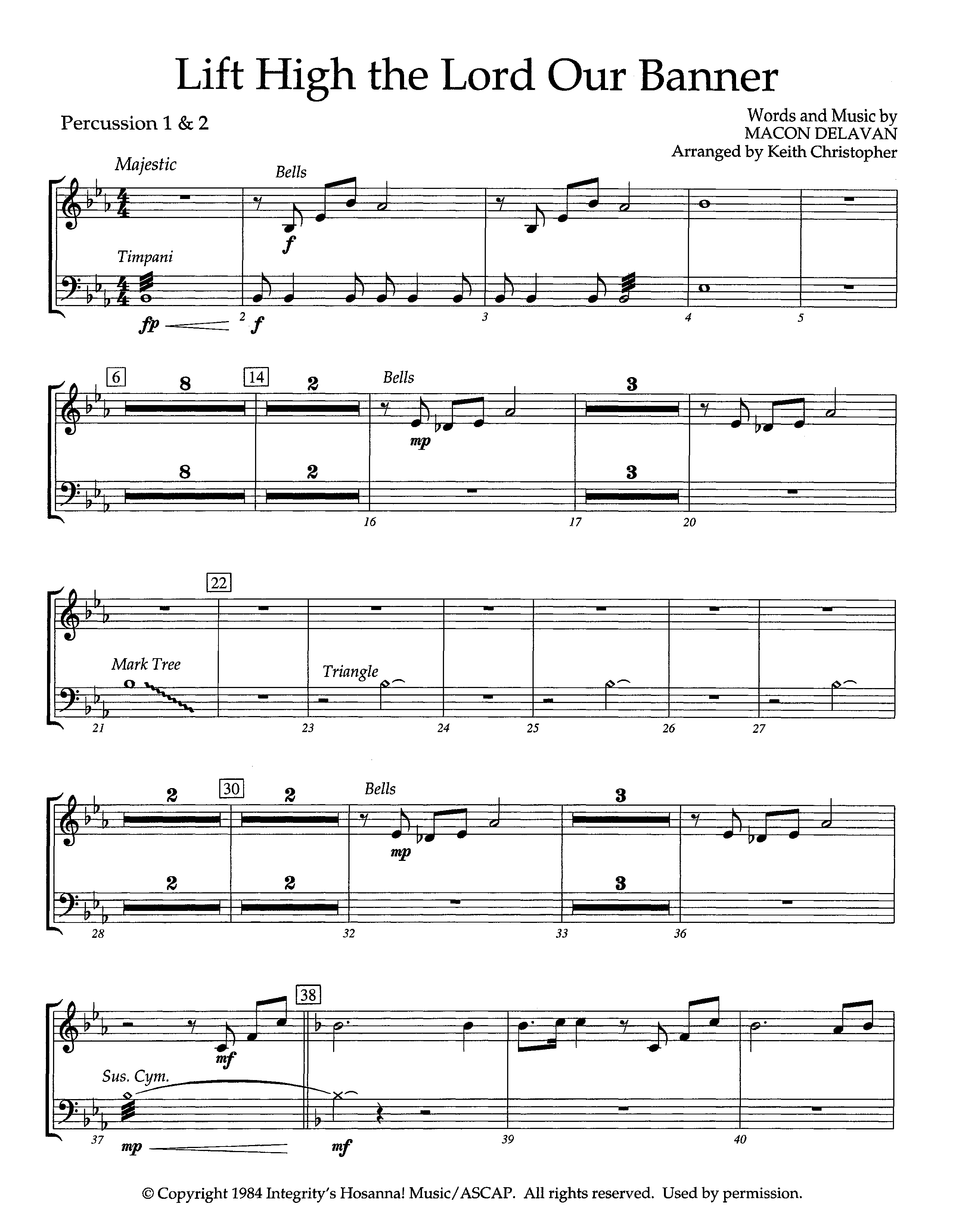 Lift High The Lord Our Banner (Instrumental) Percussion 1/2 (Lifeway Worship / Arr. Keith Christopher)