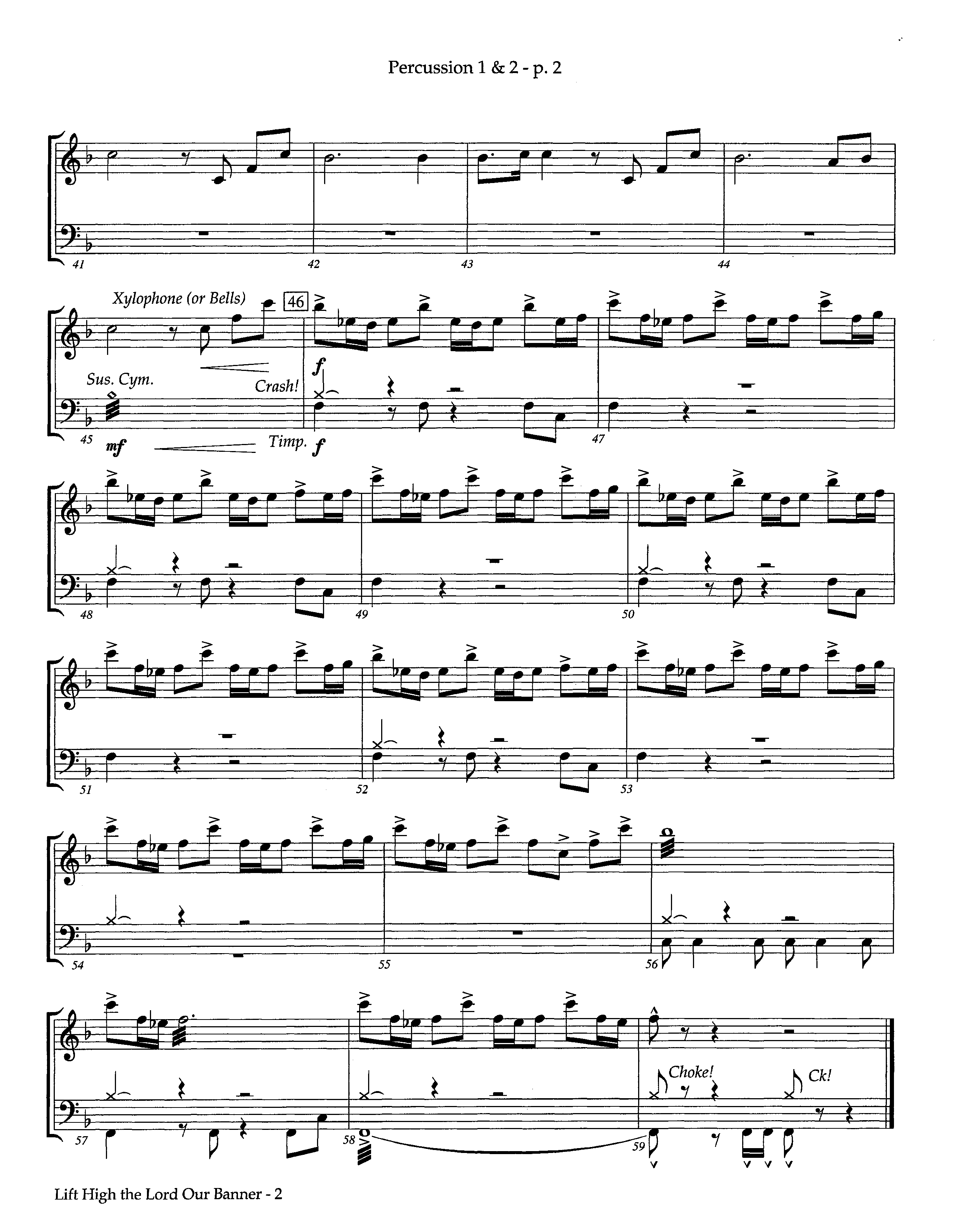 Lift High The Lord Our Banner (Instrumental) Percussion 1/2 (Lifeway Worship / Arr. Keith Christopher)