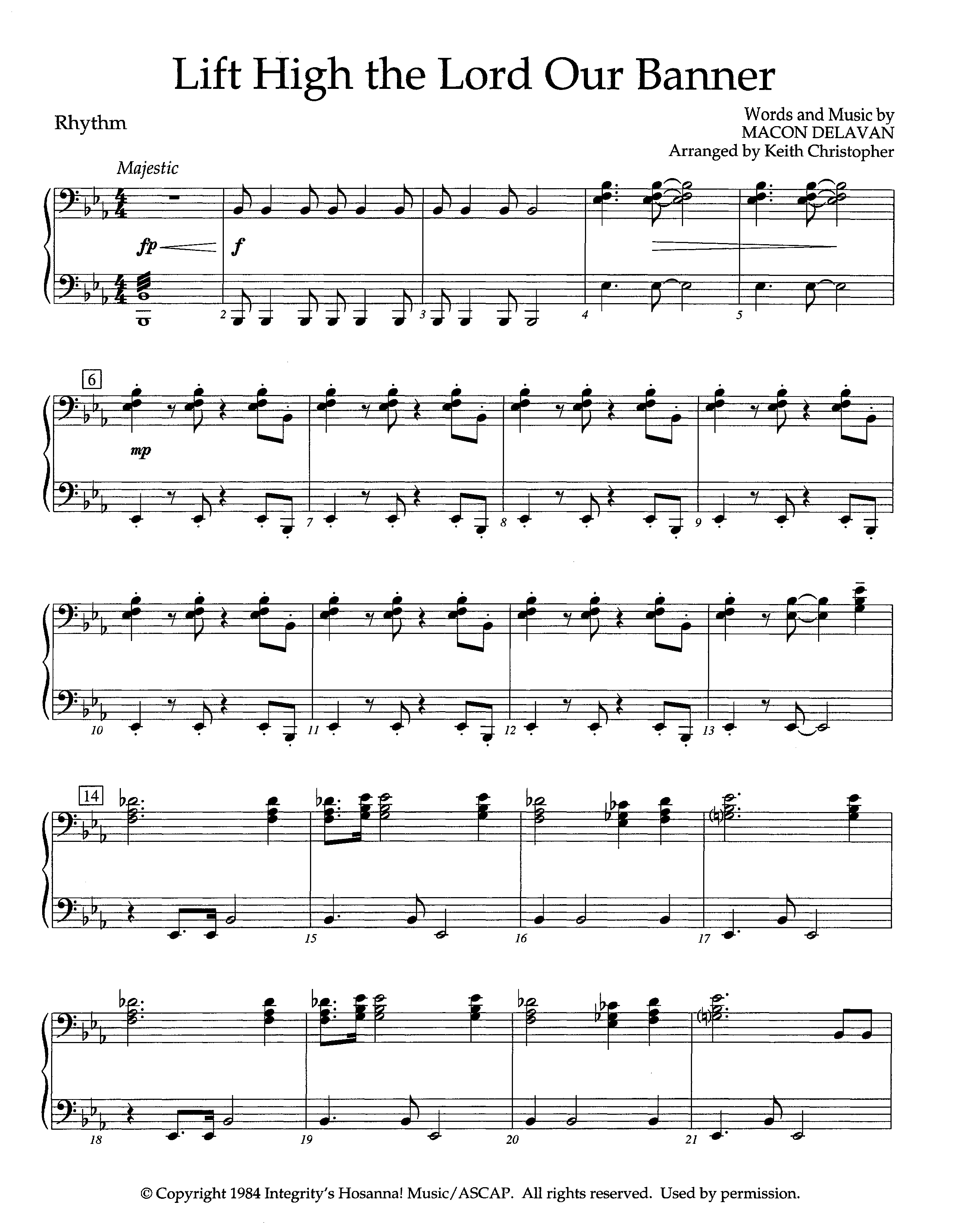 Lift High The Lord Our Banner (Instrumental) Piano/Rhythm (Lifeway Worship / Arr. Keith Christopher)