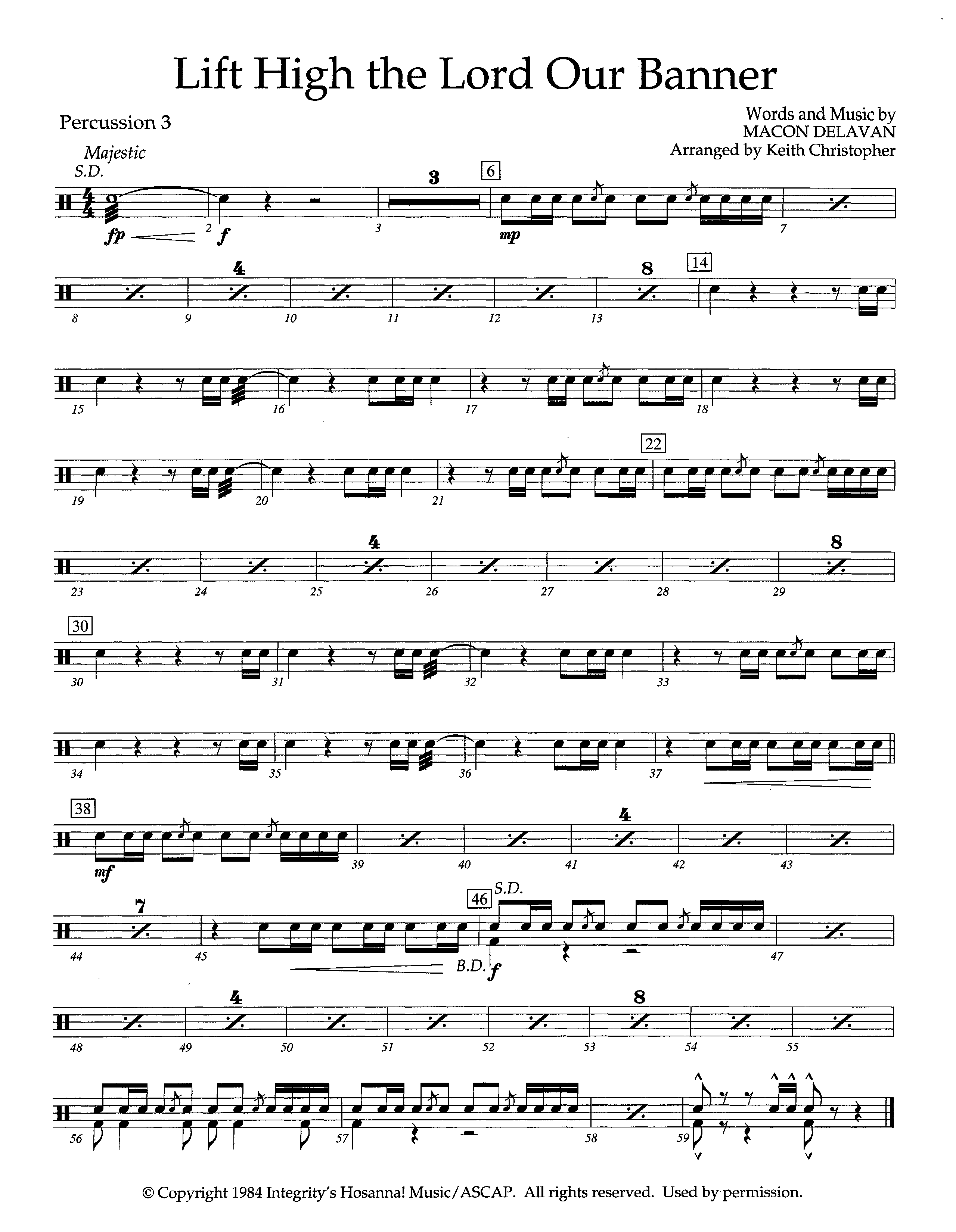 Lift High The Lord Our Banner (Instrumental) Snare Drum (Lifeway Worship / Arr. Keith Christopher)