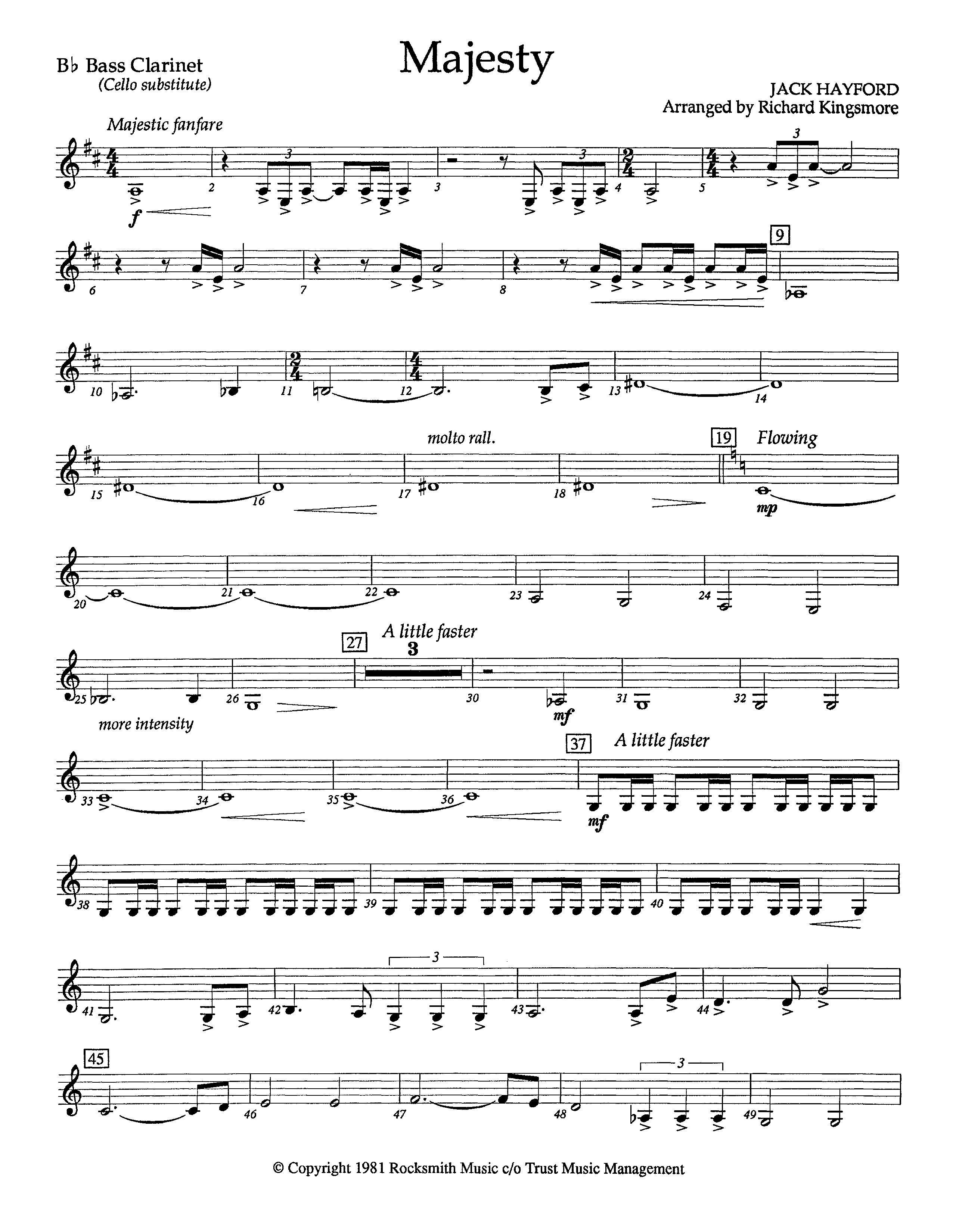 Majesty (Instrumental) Bass Clarinet (Lifeway Worship / Arr. Richard Kingsmore)