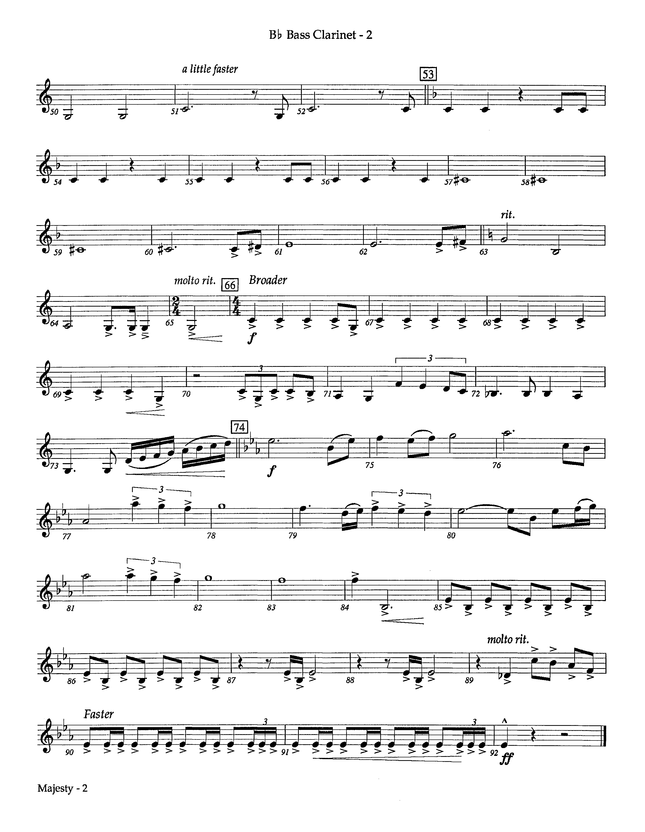 Majesty (Instrumental) Bass Clarinet (Lifeway Worship / Arr. Richard Kingsmore)