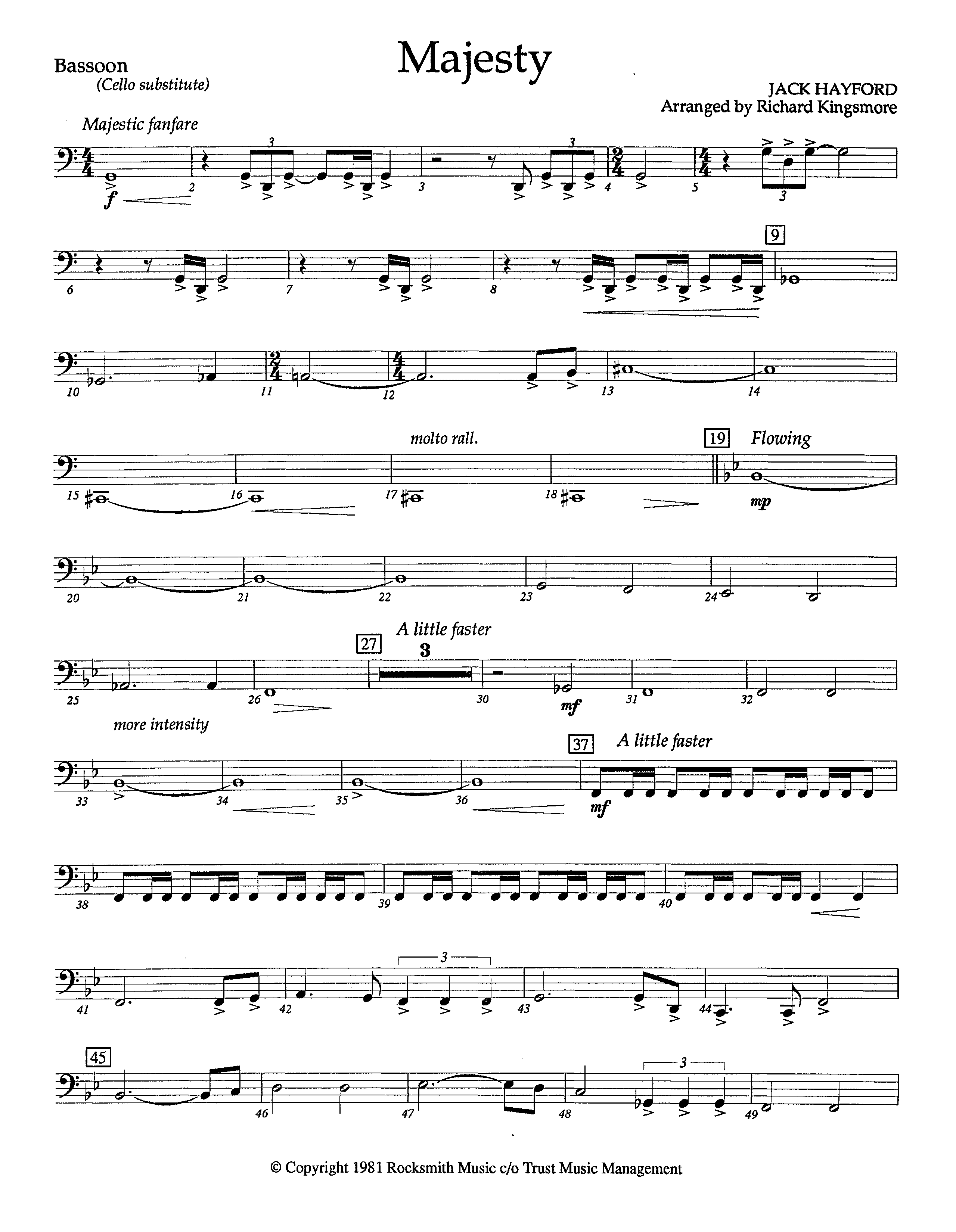 Majesty (Instrumental) Bassoon (Lifeway Worship / Arr. Richard Kingsmore)