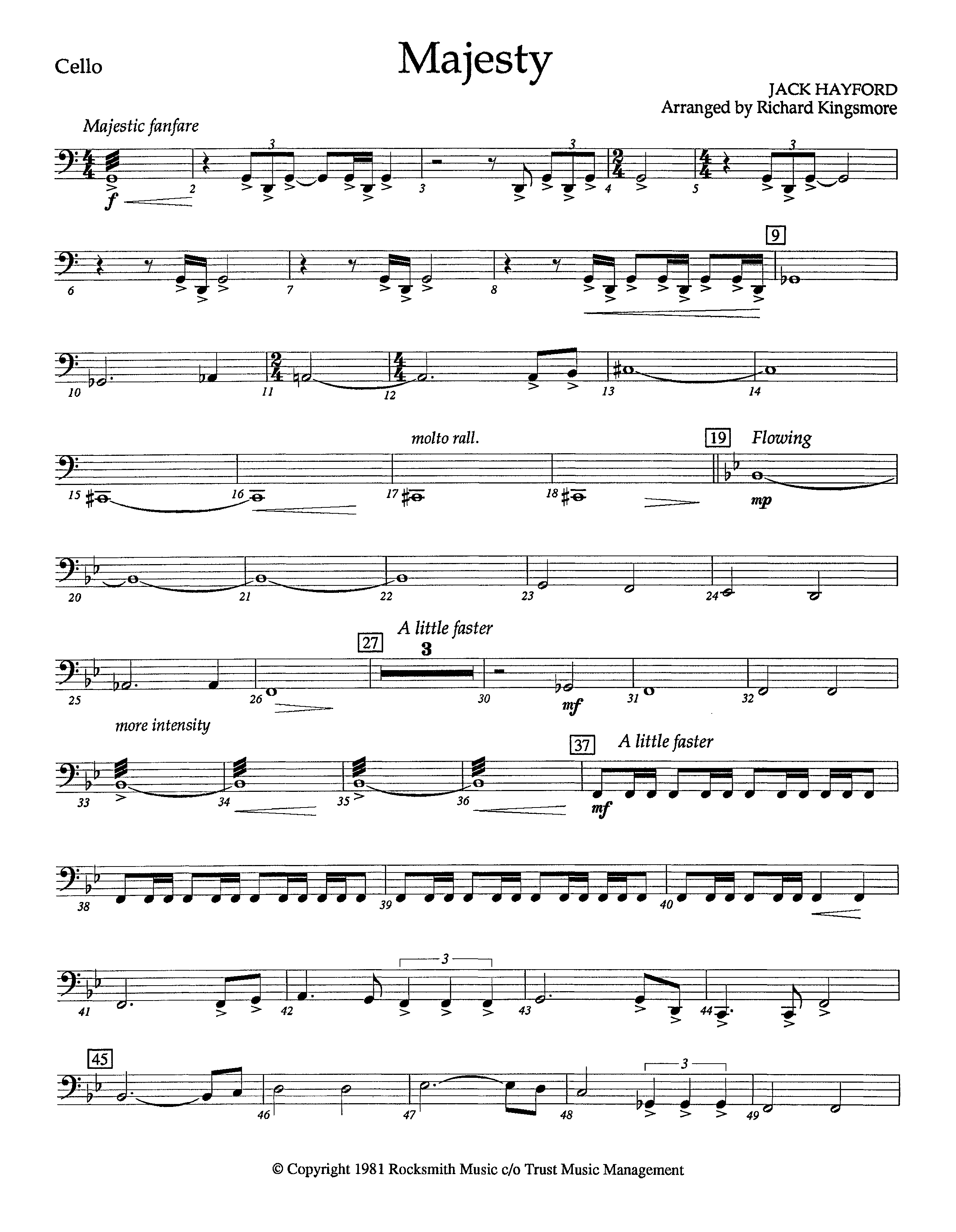 Majesty (Instrumental) Cello (Lifeway Worship / Arr. Richard Kingsmore)