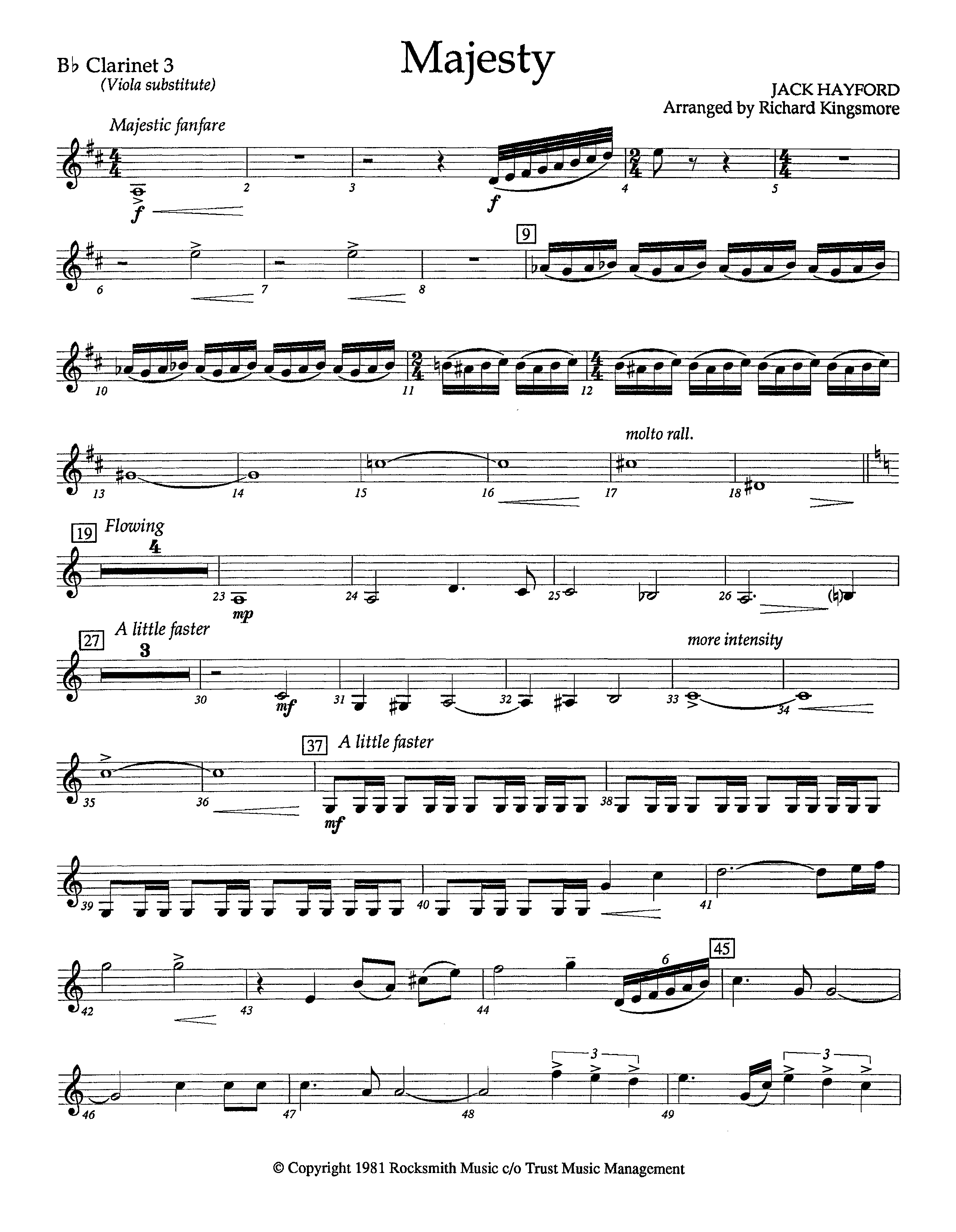 Majesty (Instrumental) Clarinet 3 (Lifeway Worship / Arr. Richard Kingsmore)