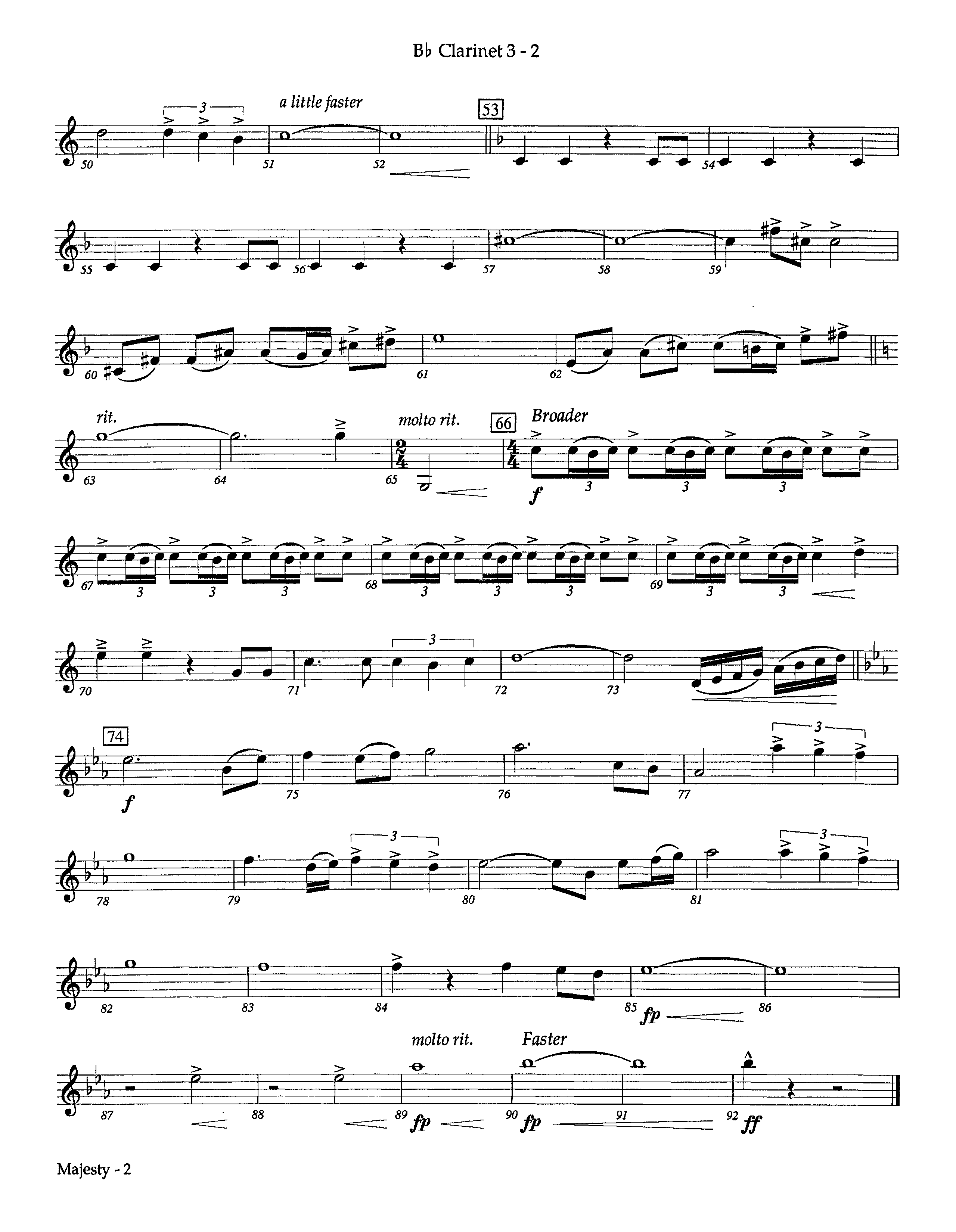 Majesty (Instrumental) Clarinet 3 (Lifeway Worship / Arr. Richard Kingsmore)