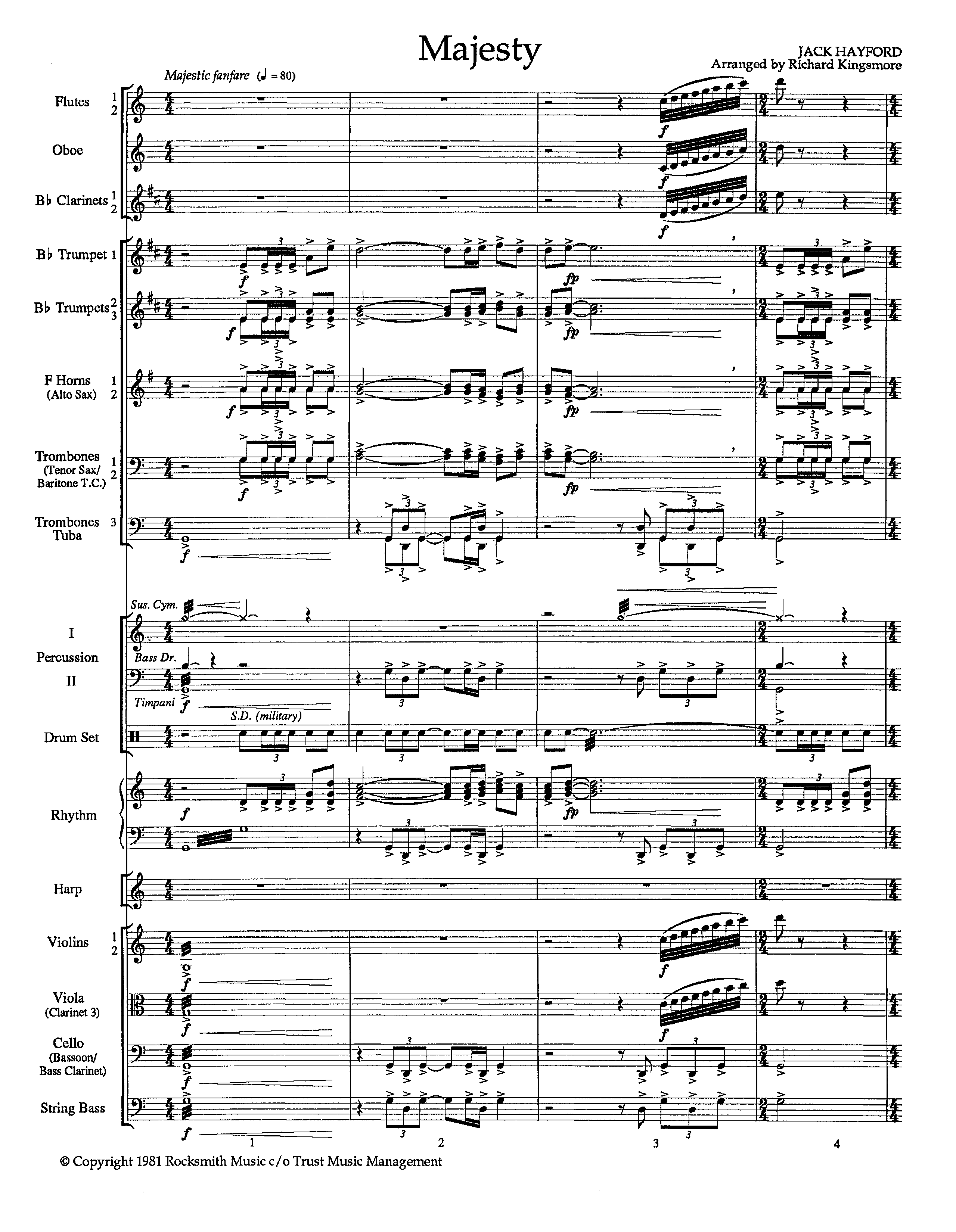 Majesty (Instrumental) Orchestration (Lifeway Worship / Arr. Richard Kingsmore)