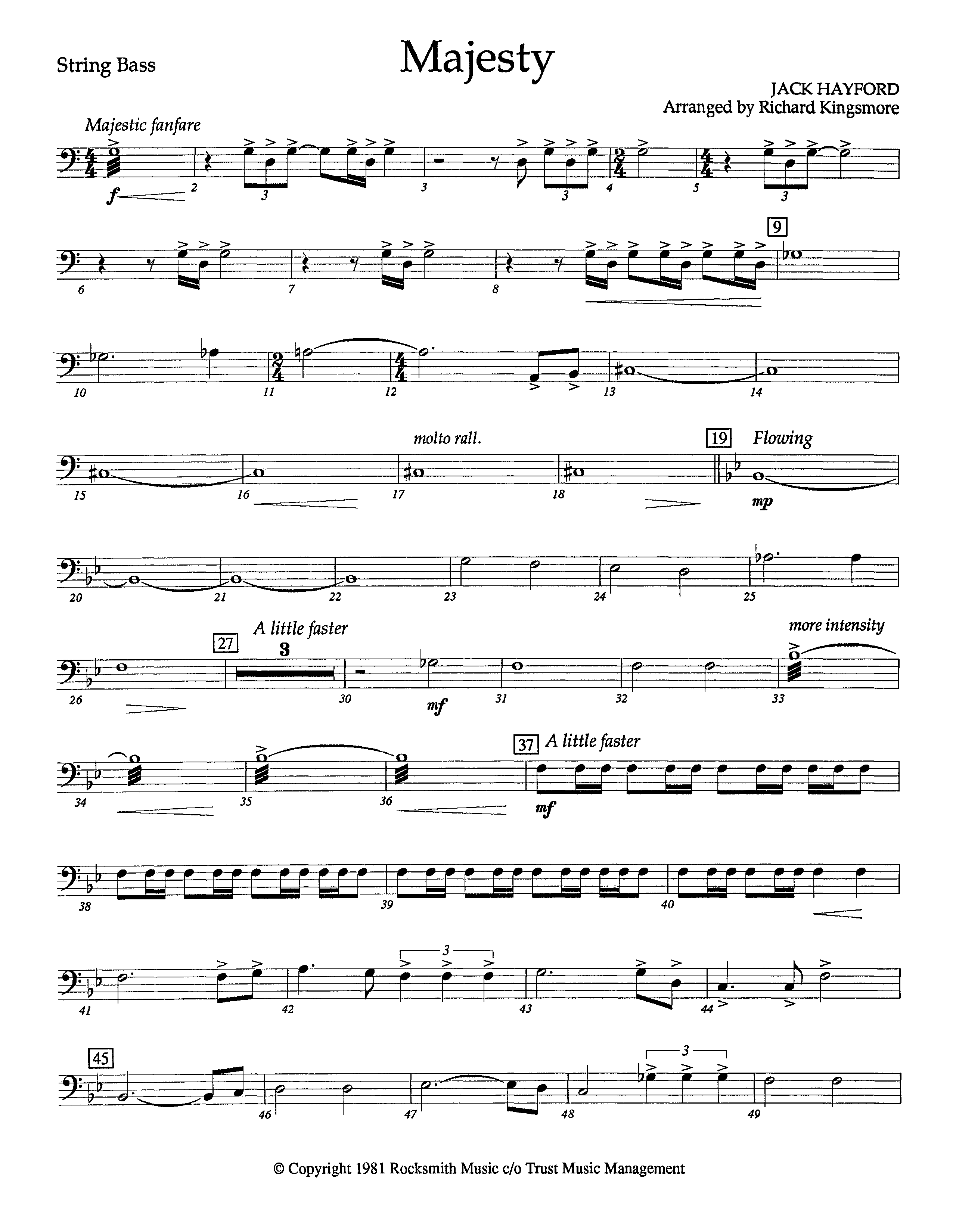 Majesty (Instrumental) Double Bass (Lifeway Worship / Arr. Richard Kingsmore)