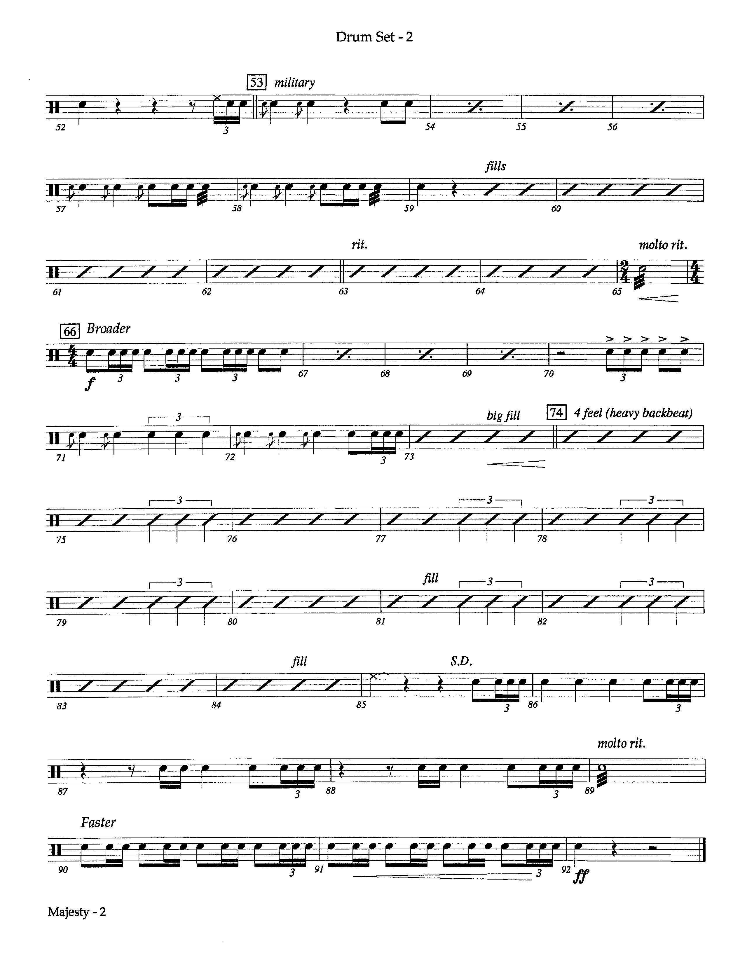 Majesty (Instrumental) Drum Set (Lifeway Worship / Arr. Richard Kingsmore)