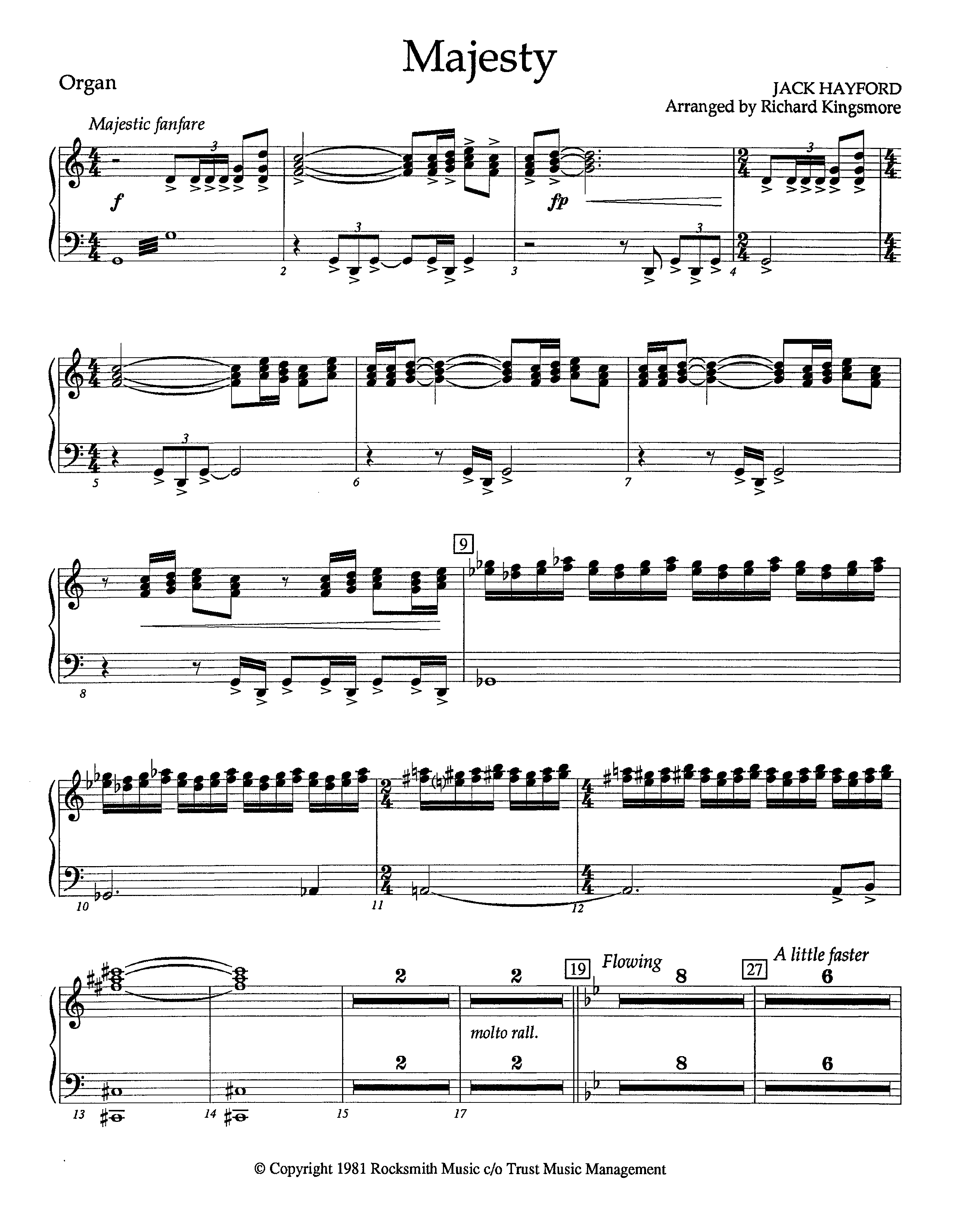 Majesty (Instrumental) Organ (Lifeway Worship / Arr. Richard Kingsmore)