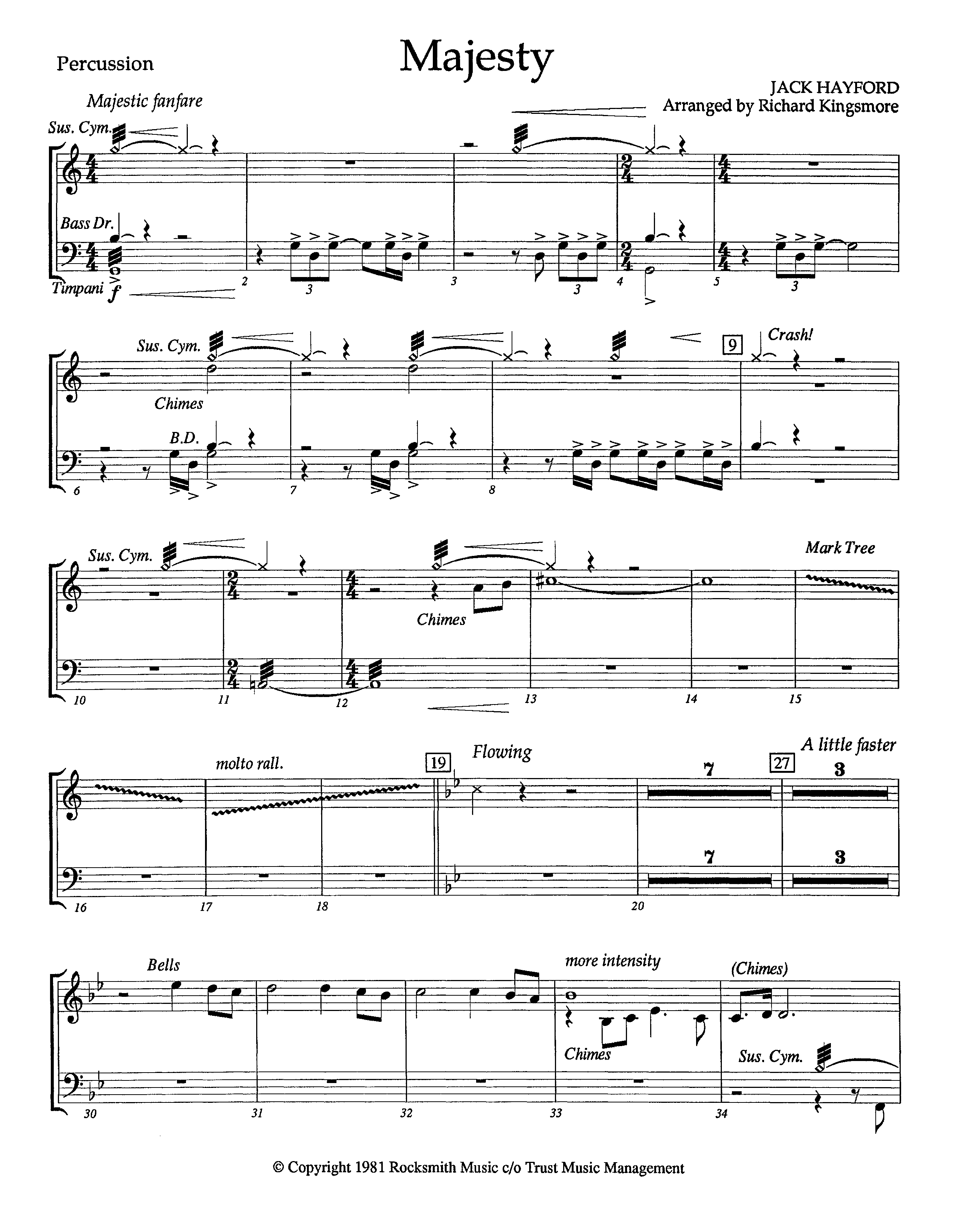 Majesty (Instrumental) Percussion (Lifeway Worship / Arr. Richard Kingsmore)