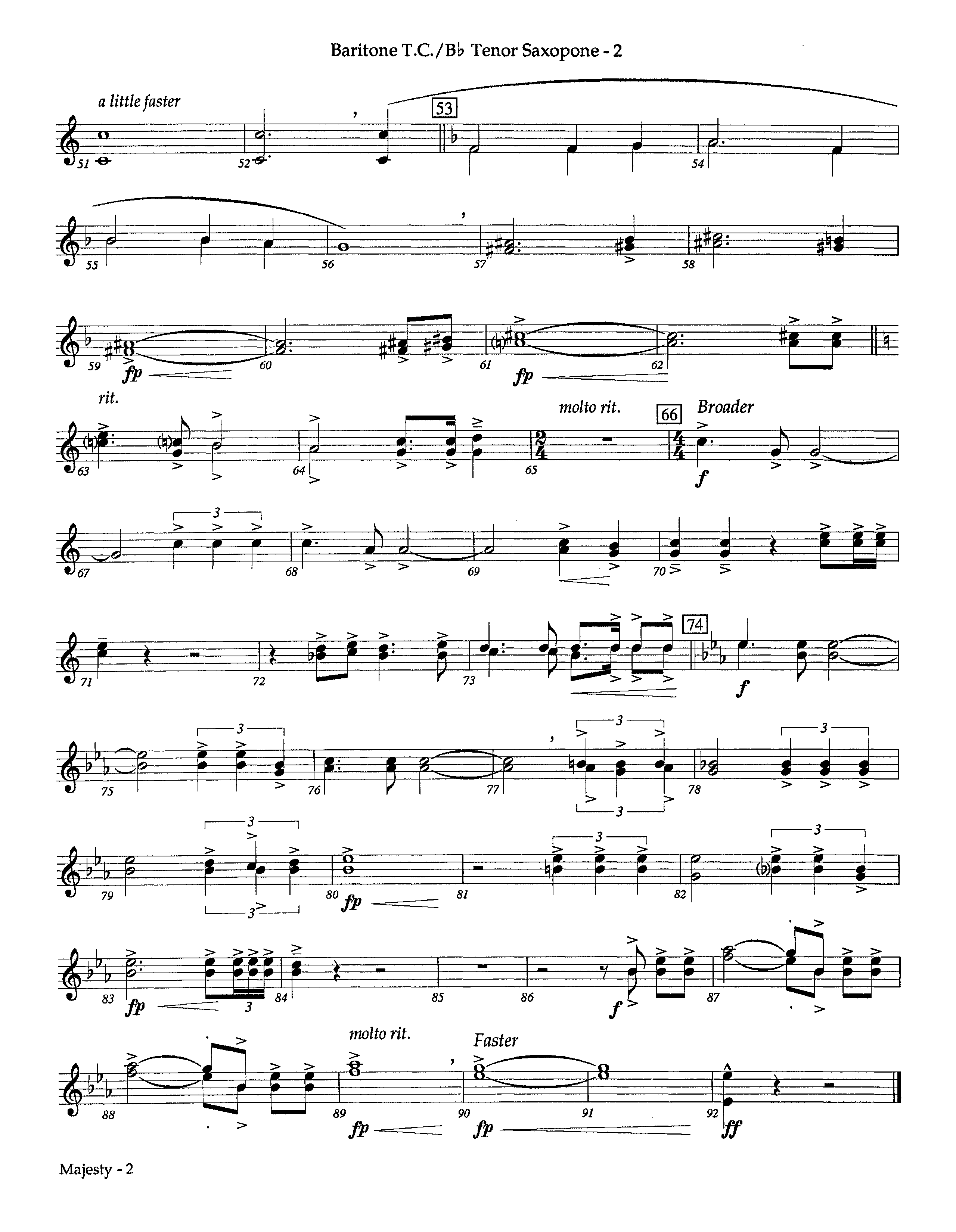 Majesty (Instrumental) Tenor Sax/Baritone T.C. (Lifeway Worship / Arr. Richard Kingsmore)