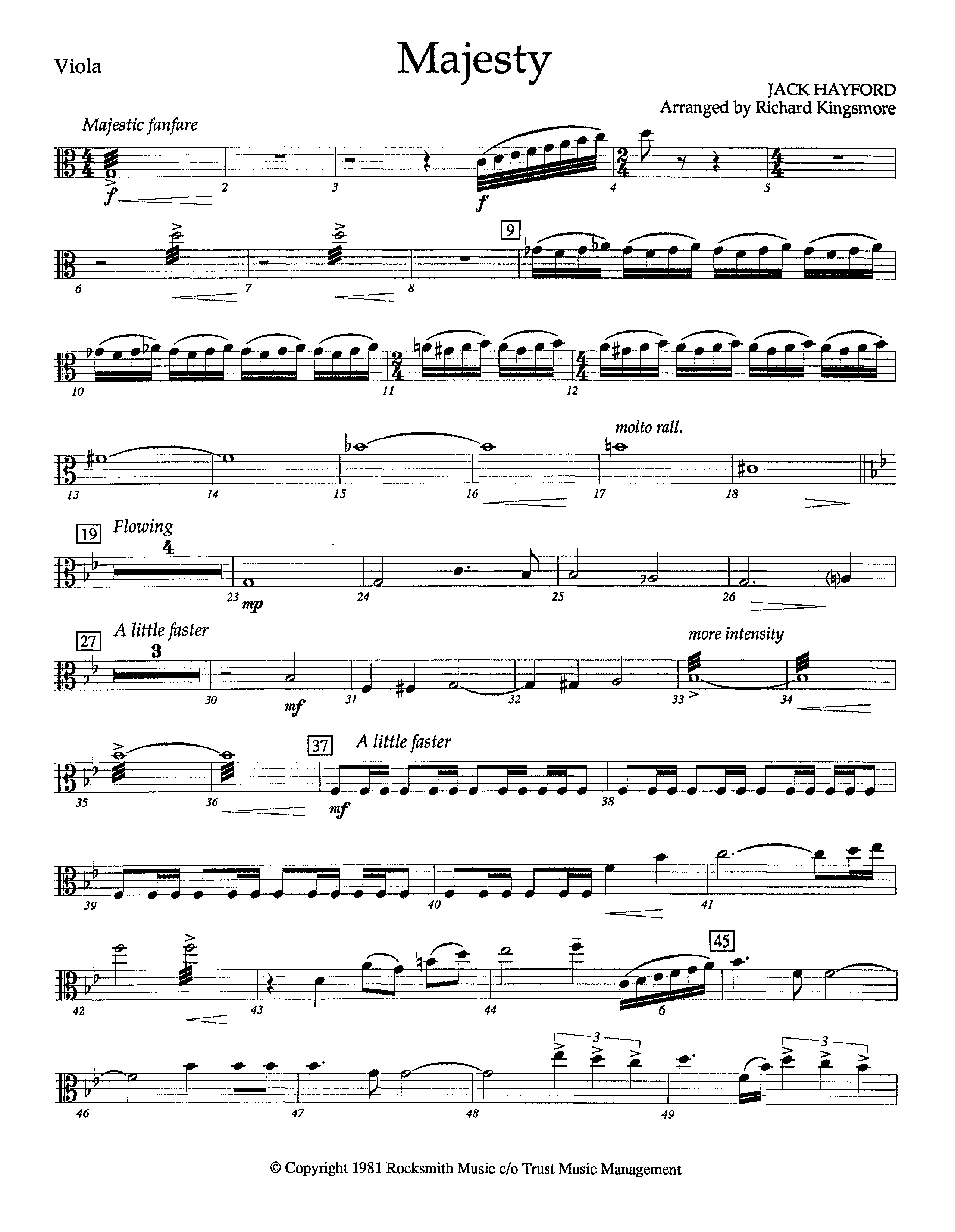 Majesty (Instrumental) Viola (Lifeway Worship / Arr. Richard Kingsmore)