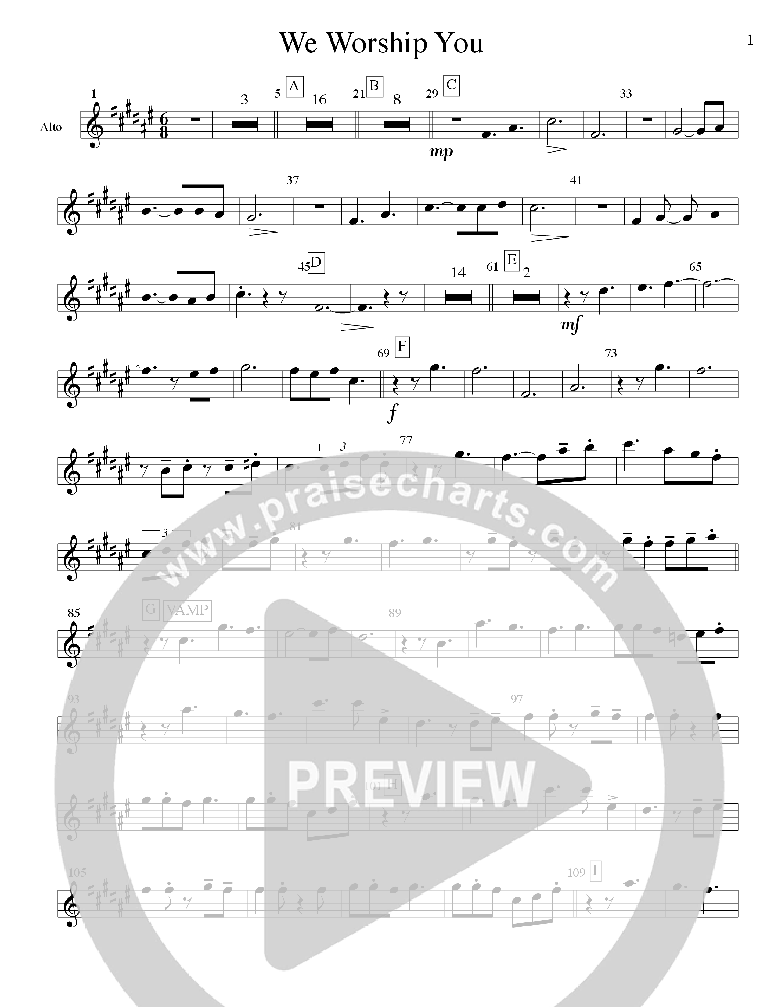 We Worship You Alto Sax (Tommy Walker)