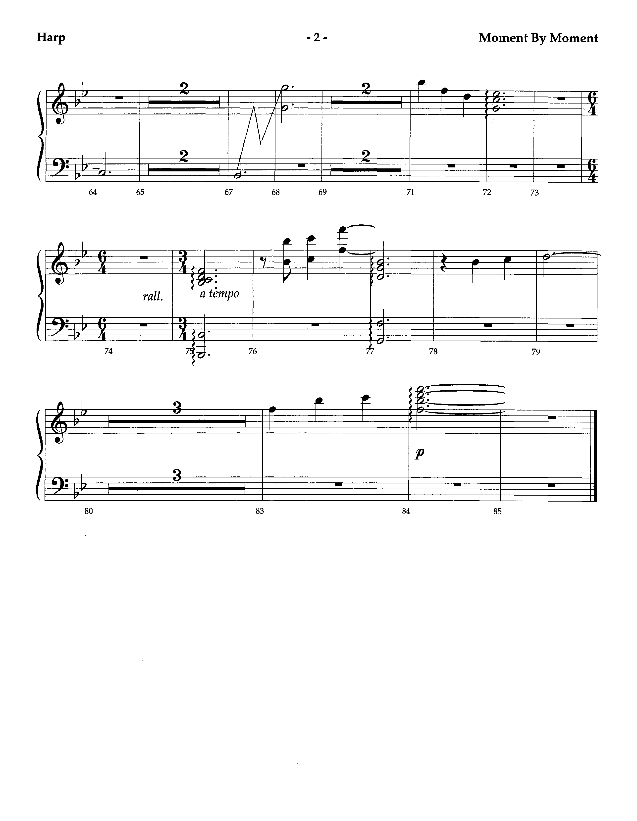 Moment By Moment (Instrumental) Harp (Lifeway Worship / Arr. Steve Dunn)