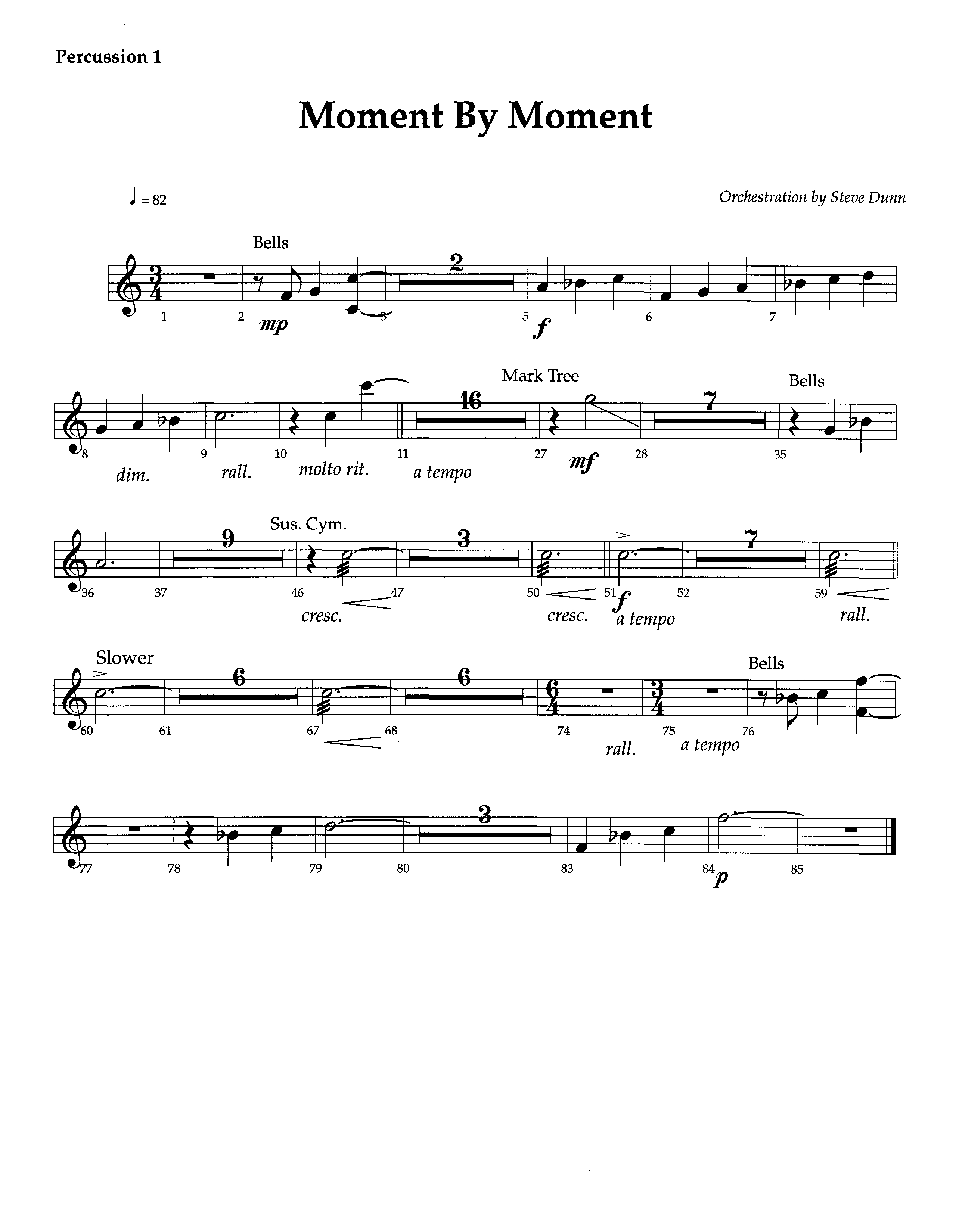 Moment By Moment (Instrumental) Percussion 1/2 (Lifeway Worship / Arr. Steve Dunn)