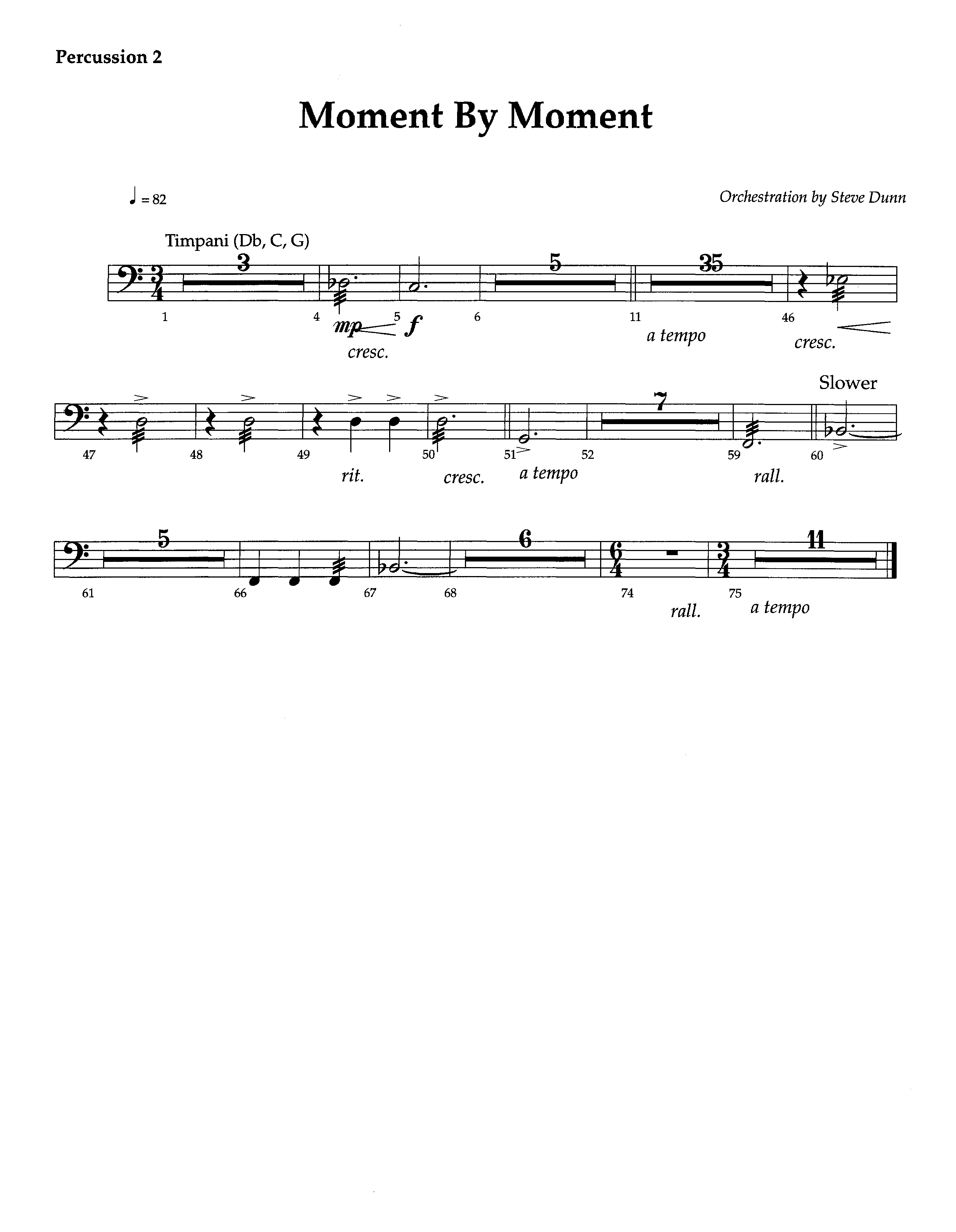 Moment By Moment (Instrumental) Percussion 1/2 (Lifeway Worship / Arr. Steve Dunn)