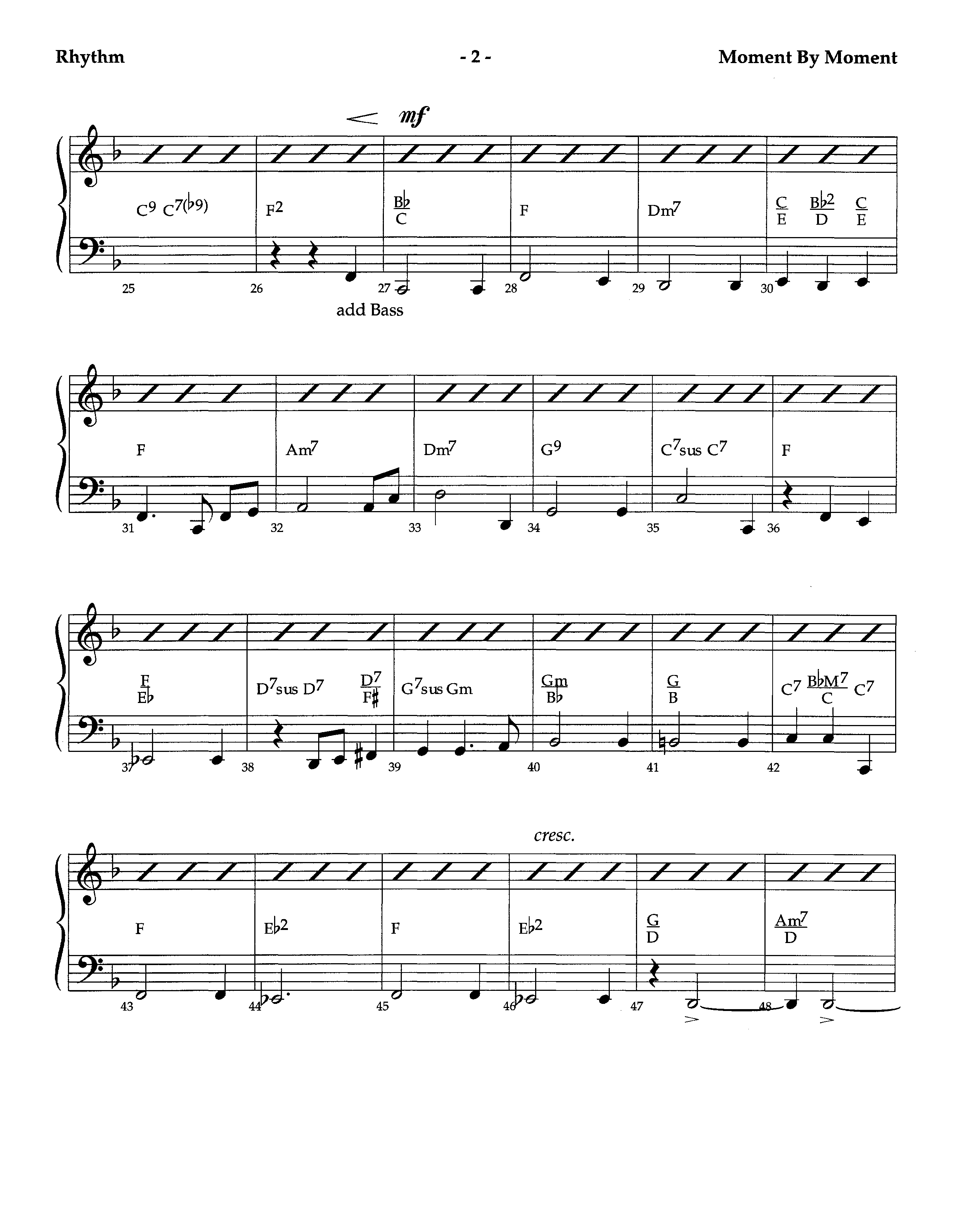 Moment By Moment (Instrumental) Rhythm Chart (Lifeway Worship / Arr. Steve Dunn)