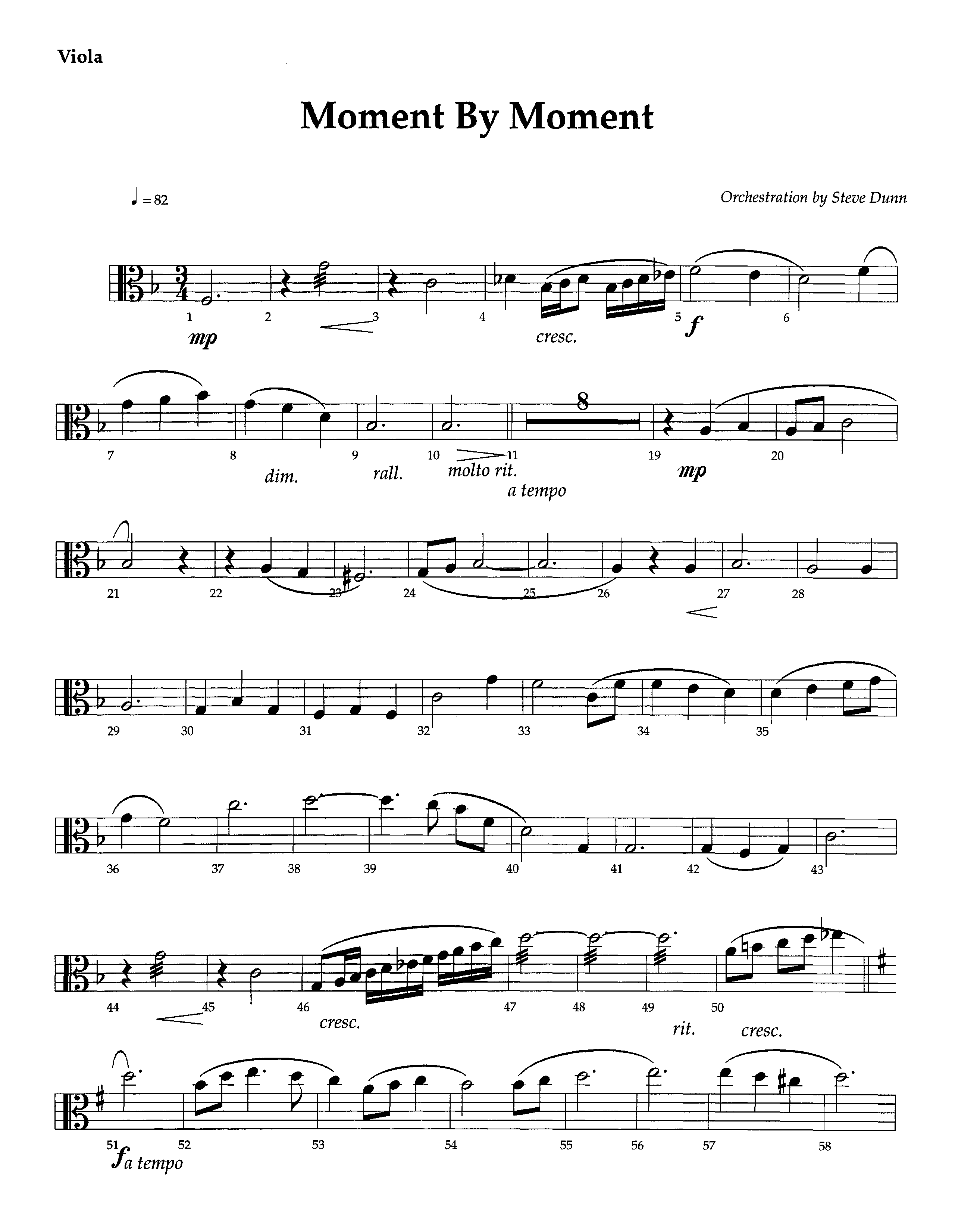 Moment By Moment (Instrumental) Viola (Lifeway Worship / Arr. Steve Dunn)