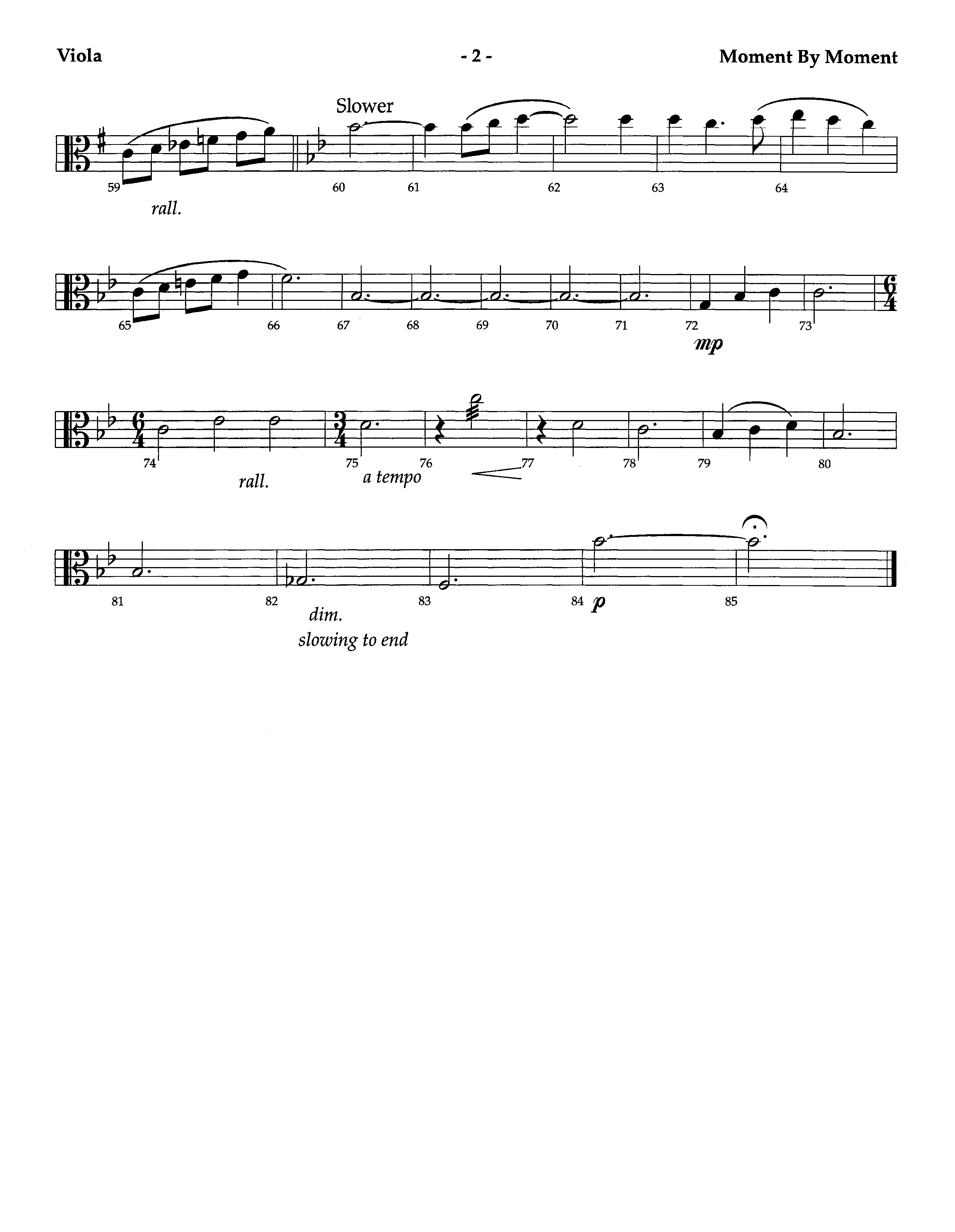 Moment By Moment (Instrumental) Viola (Lifeway Worship / Arr. Steve Dunn)
