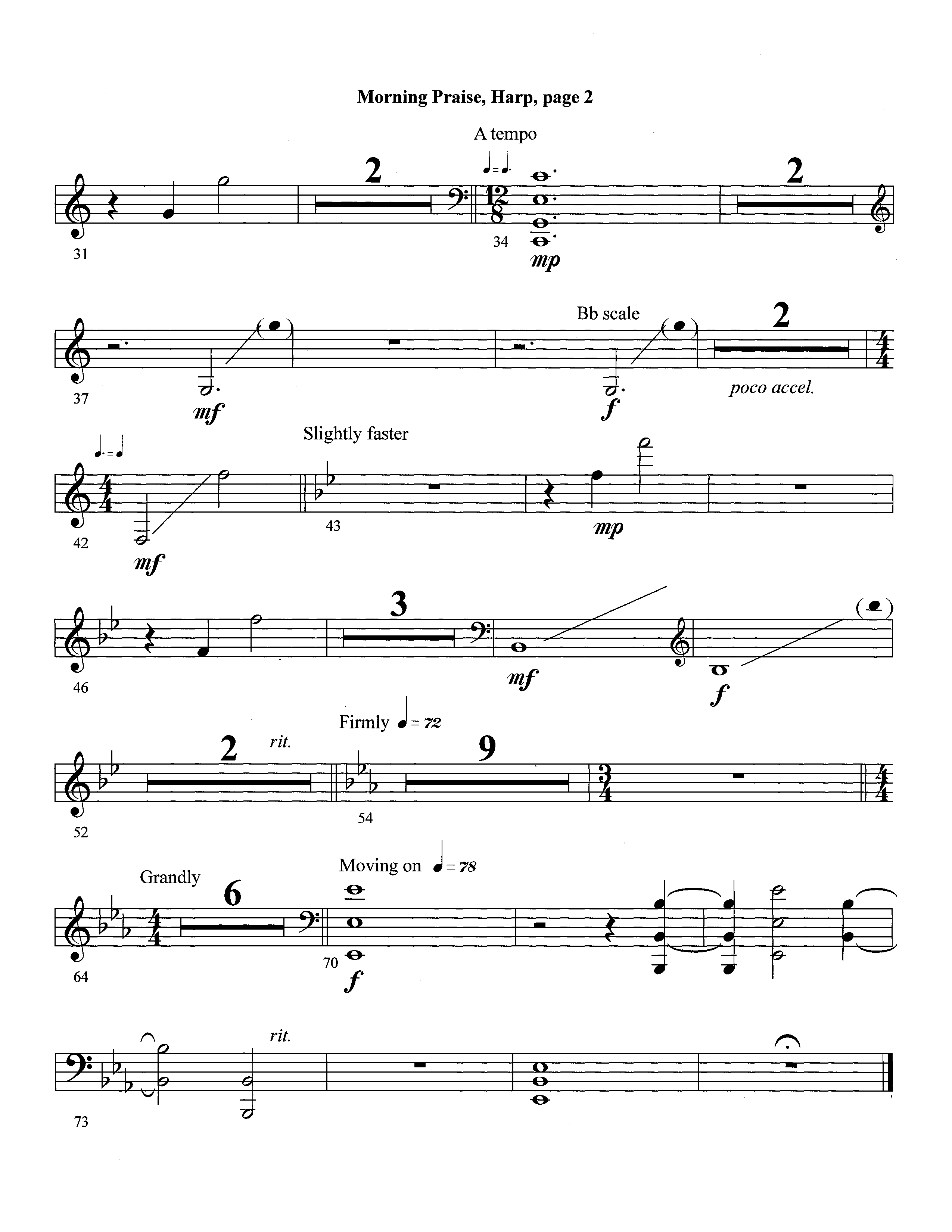 Morning Praise (Instrumental) Harp (Lifeway Worship / Arr. David Winkler)