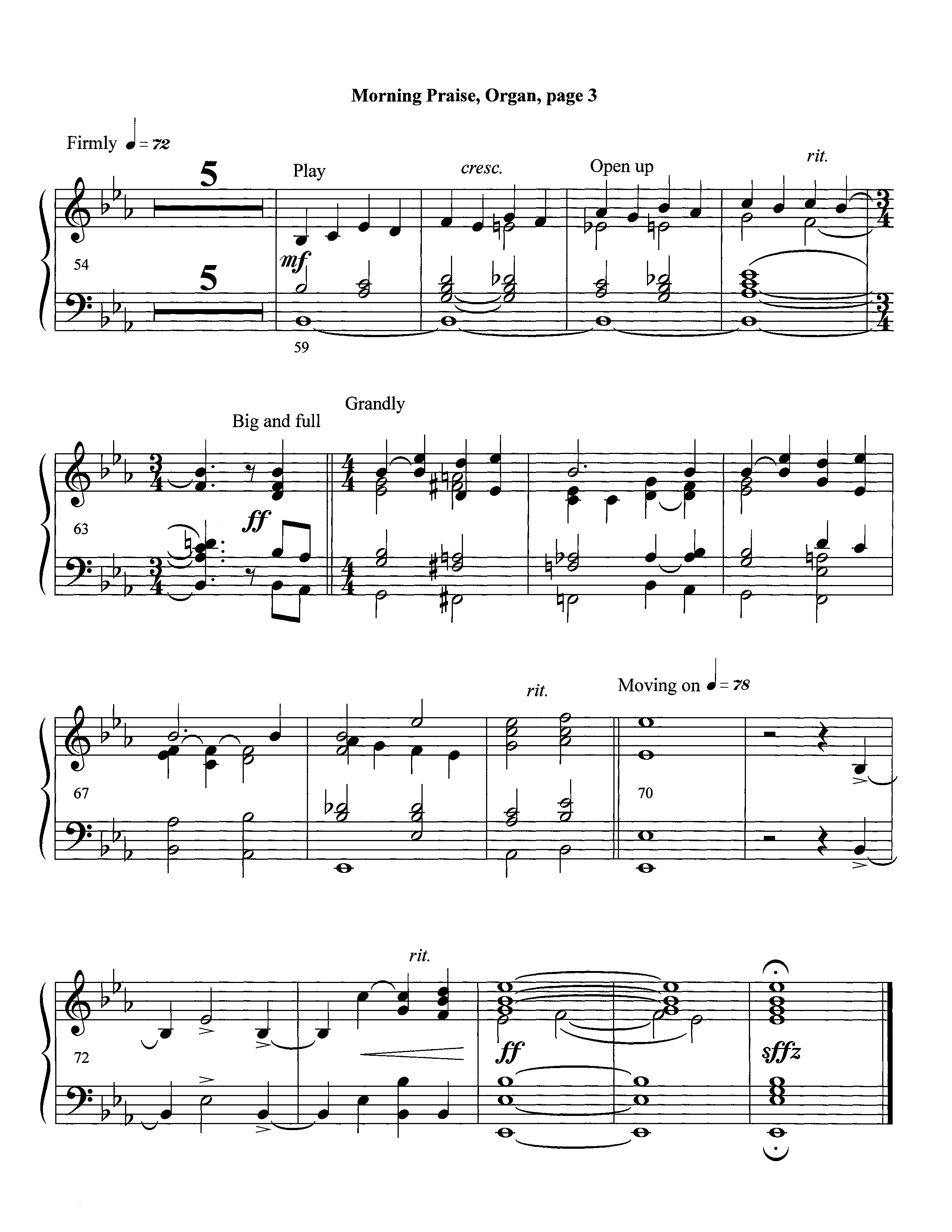 Morning Praise (Instrumental) Organ (Lifeway Worship / Arr. David Winkler)