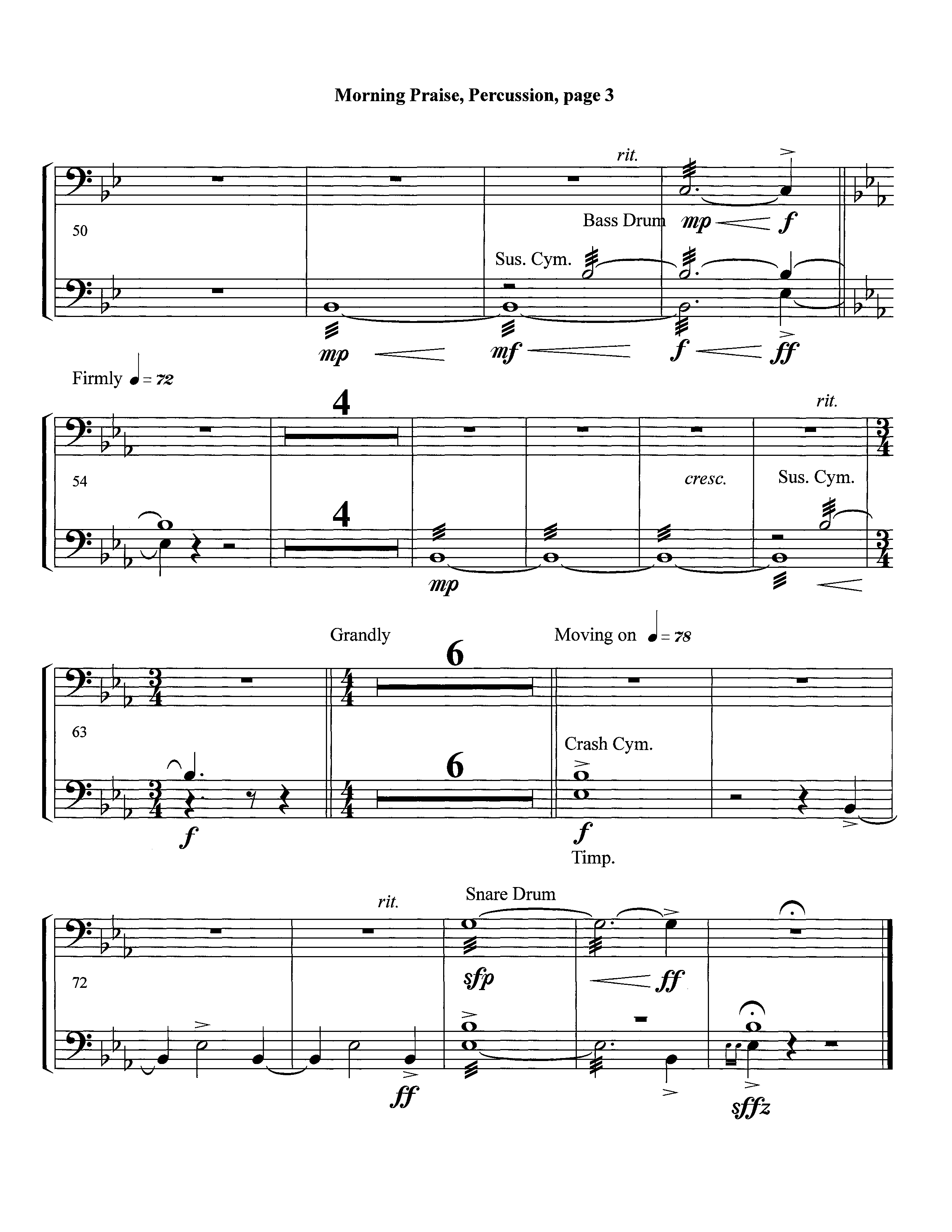 Morning Praise (Instrumental) Percussion (Lifeway Worship / Arr. David Winkler)