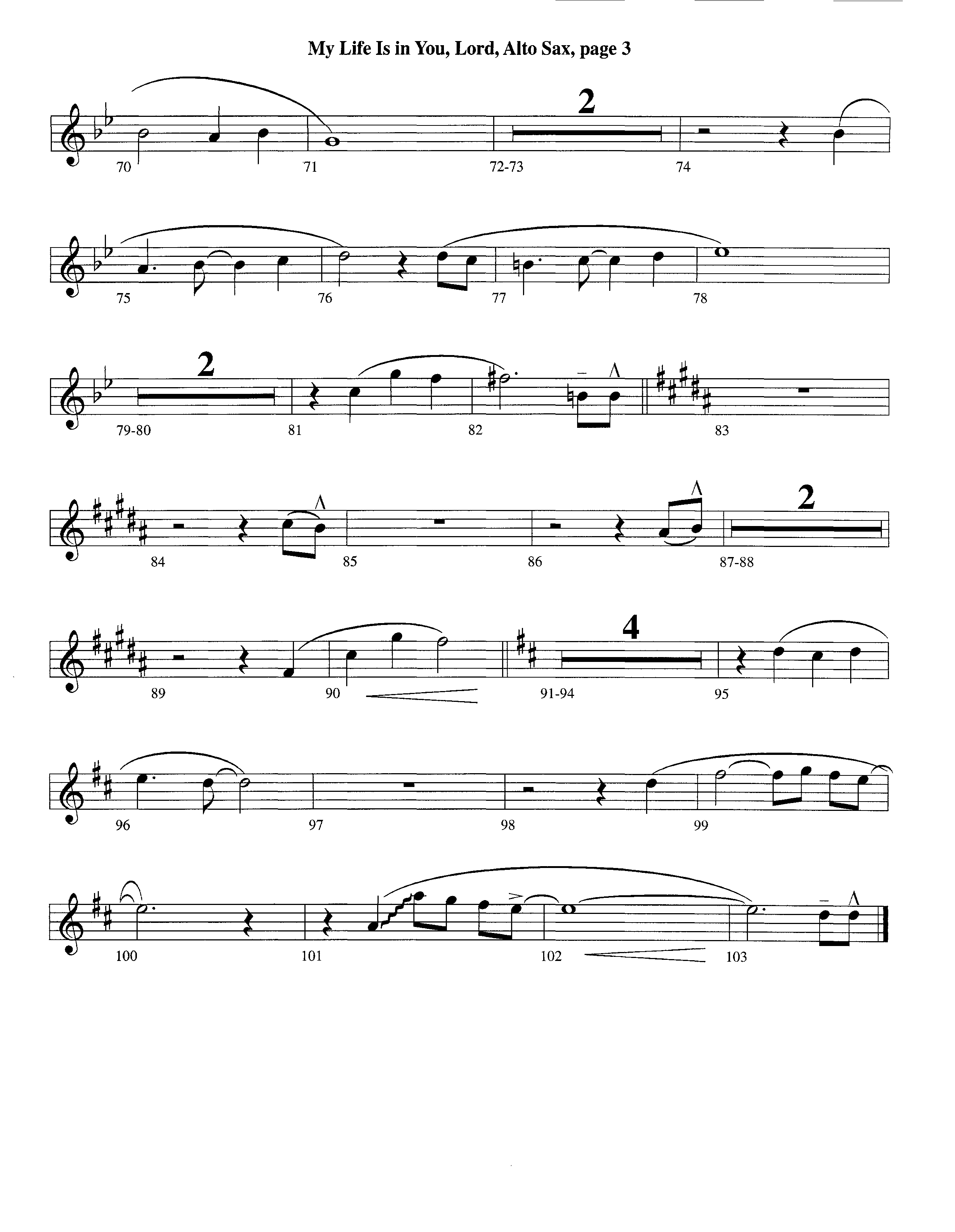 My Life Is In You (Instrumental) Alto Sax (Lifeway Worship / Arr. Richard Kingsmore)