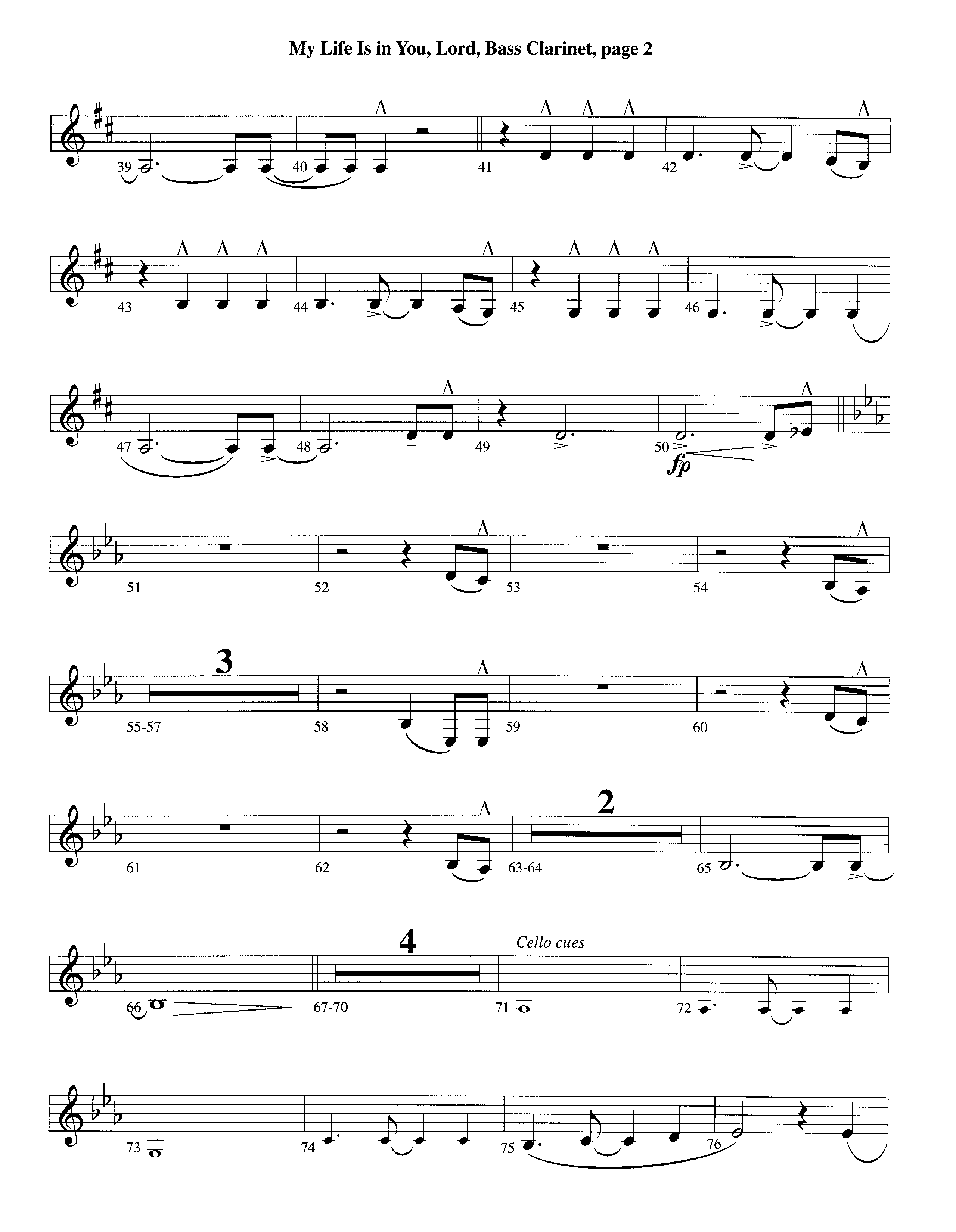 My Life Is In You (Instrumental) Bass Clarinet (Lifeway Worship / Arr. Richard Kingsmore)