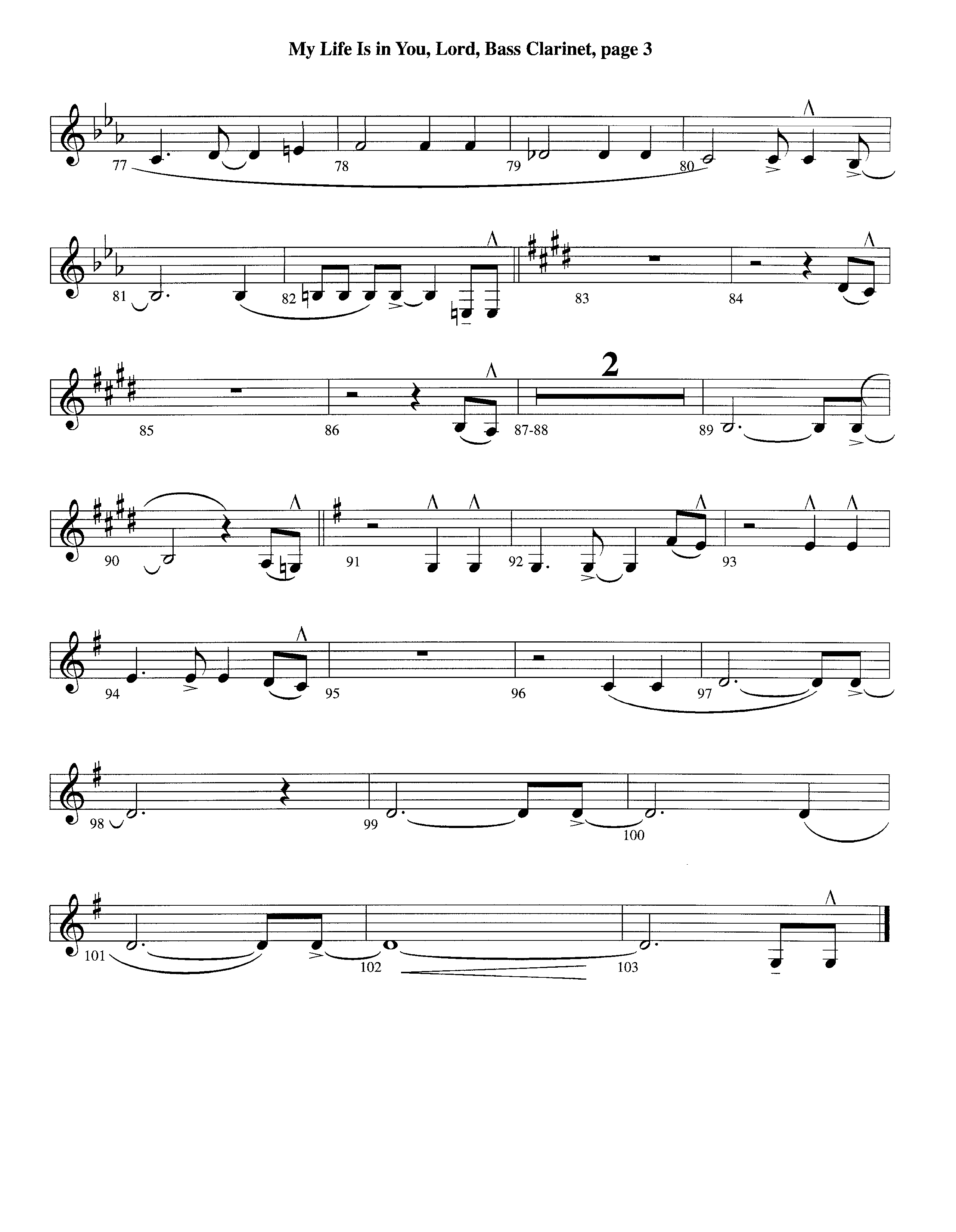 My Life Is In You (Instrumental) Bass Clarinet (Lifeway Worship / Arr. Richard Kingsmore)