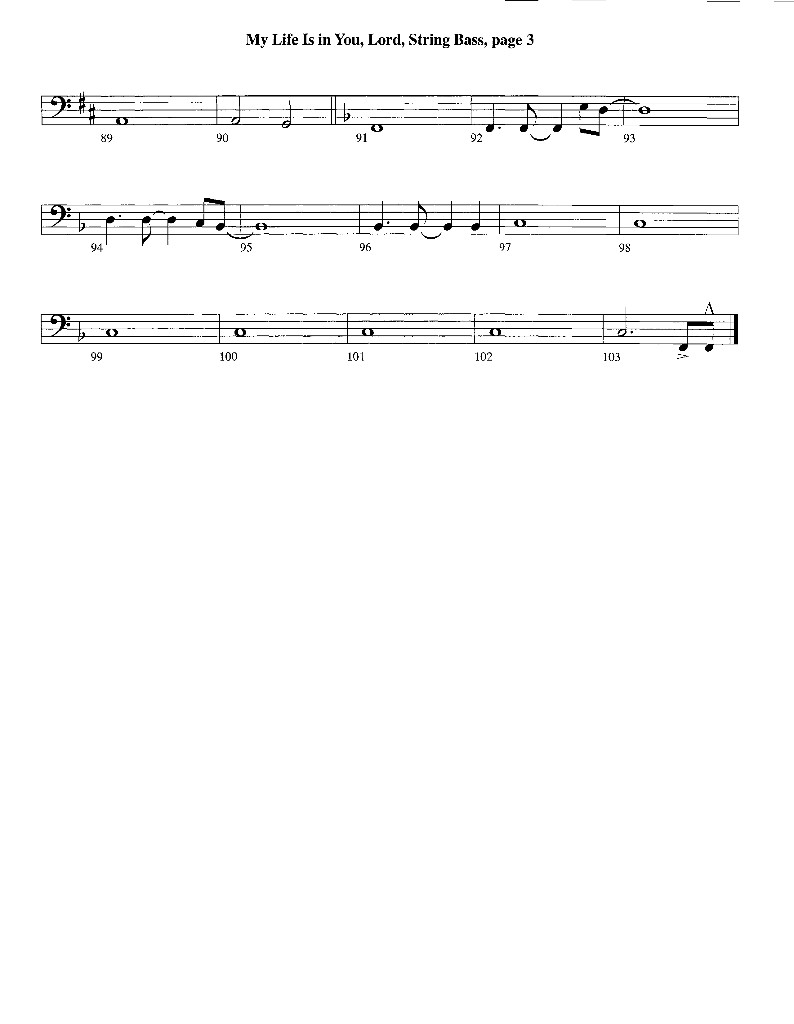 My Life Is In You (Instrumental) Double Bass (Lifeway Worship / Arr. Richard Kingsmore)