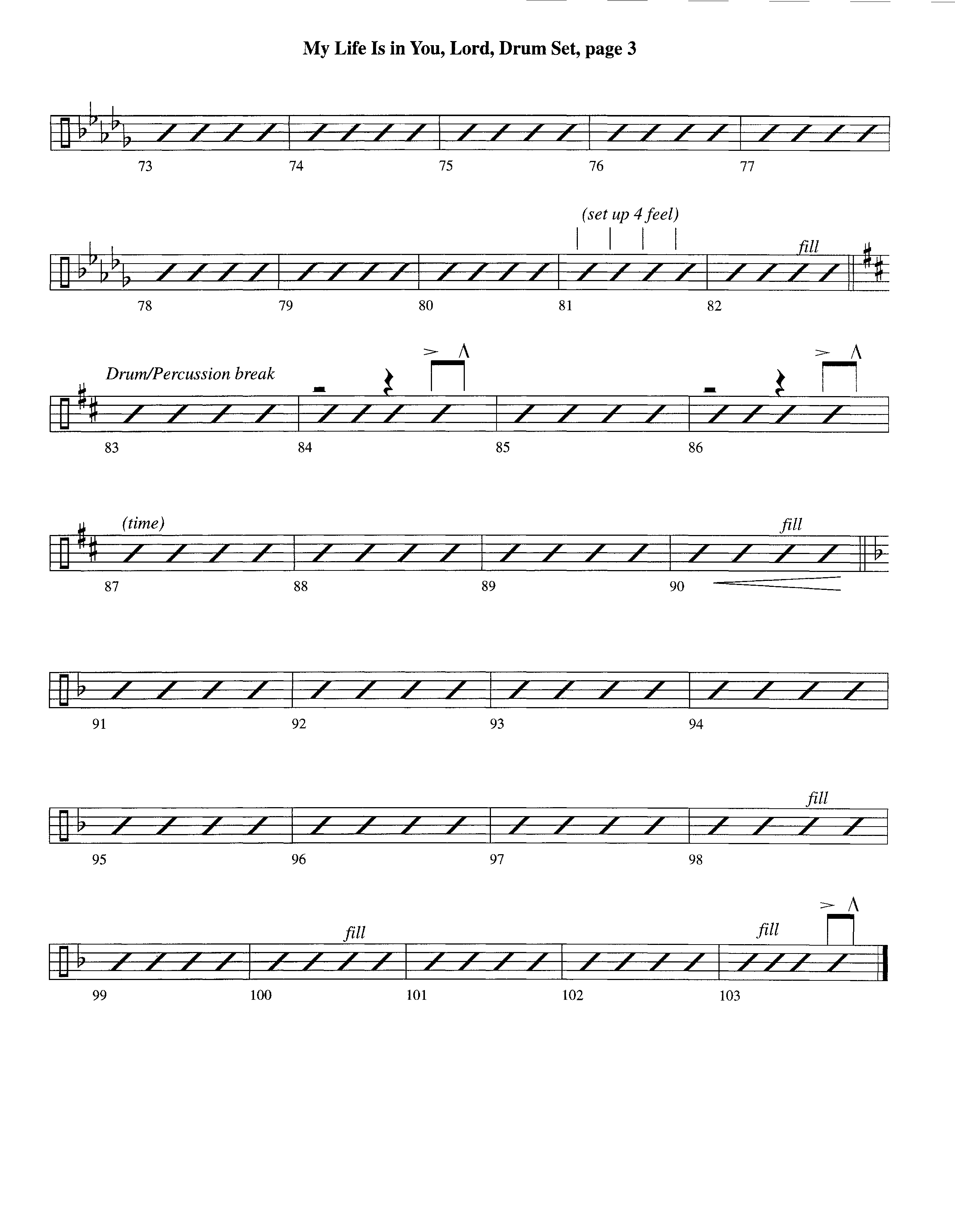 My Life Is In You (Instrumental) Drum Set (Lifeway Worship / Arr. Richard Kingsmore)