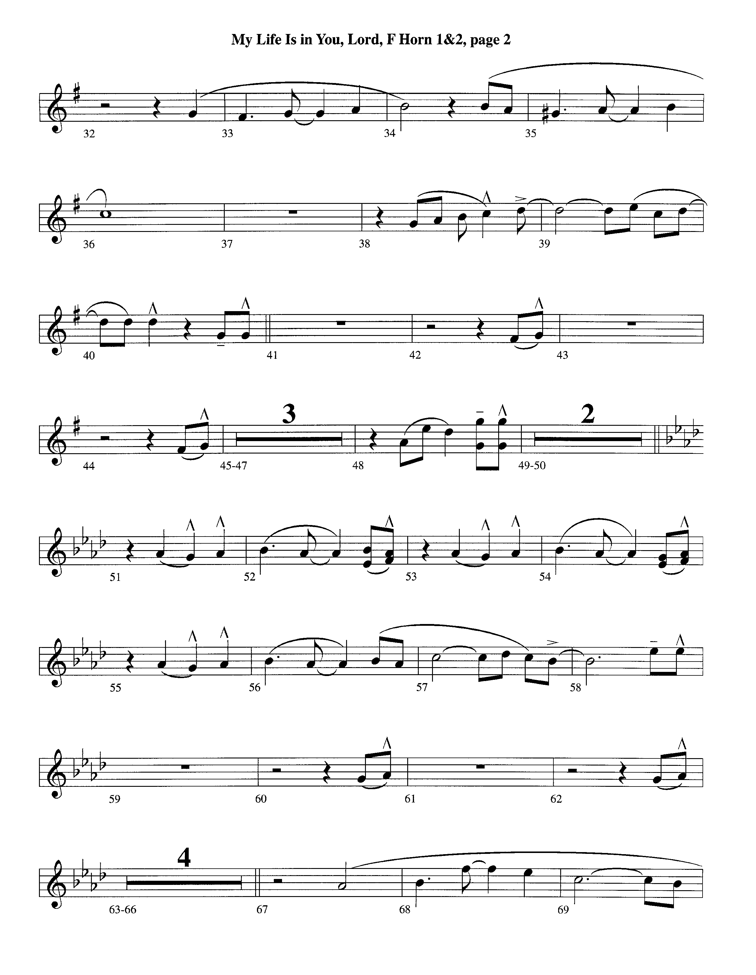 My Life Is In You (Instrumental) French Horn 1/2 (Lifeway Worship / Arr. Richard Kingsmore)