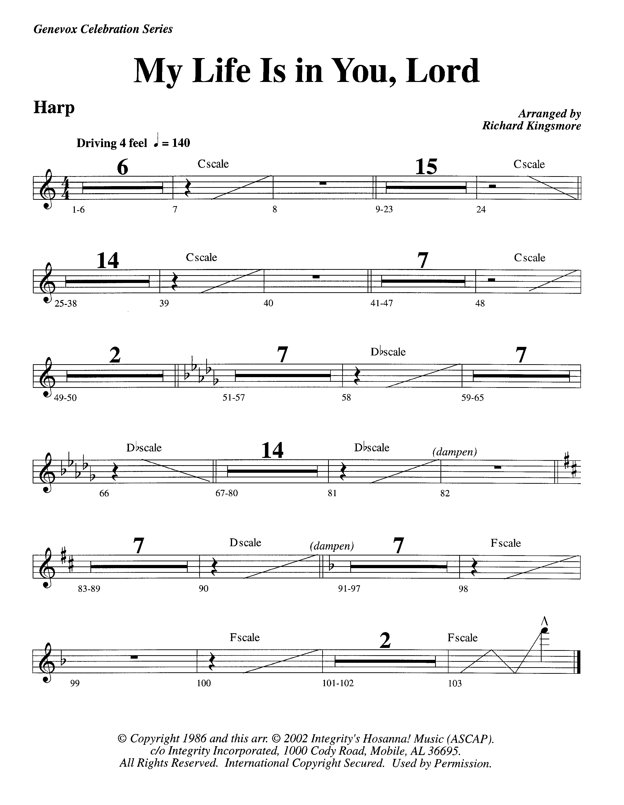 My Life Is In You (Instrumental) Harp (Lifeway Worship / Arr. Richard Kingsmore)