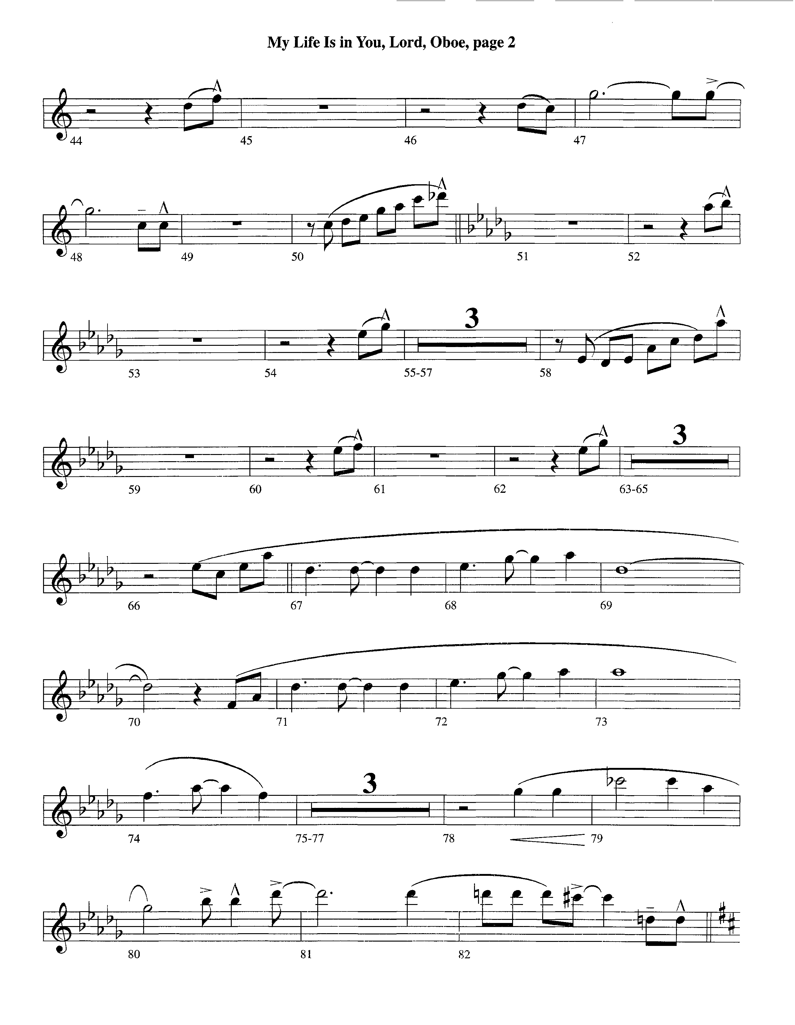 My Life Is In You (Instrumental) Oboe (Lifeway Worship / Arr. Richard Kingsmore)