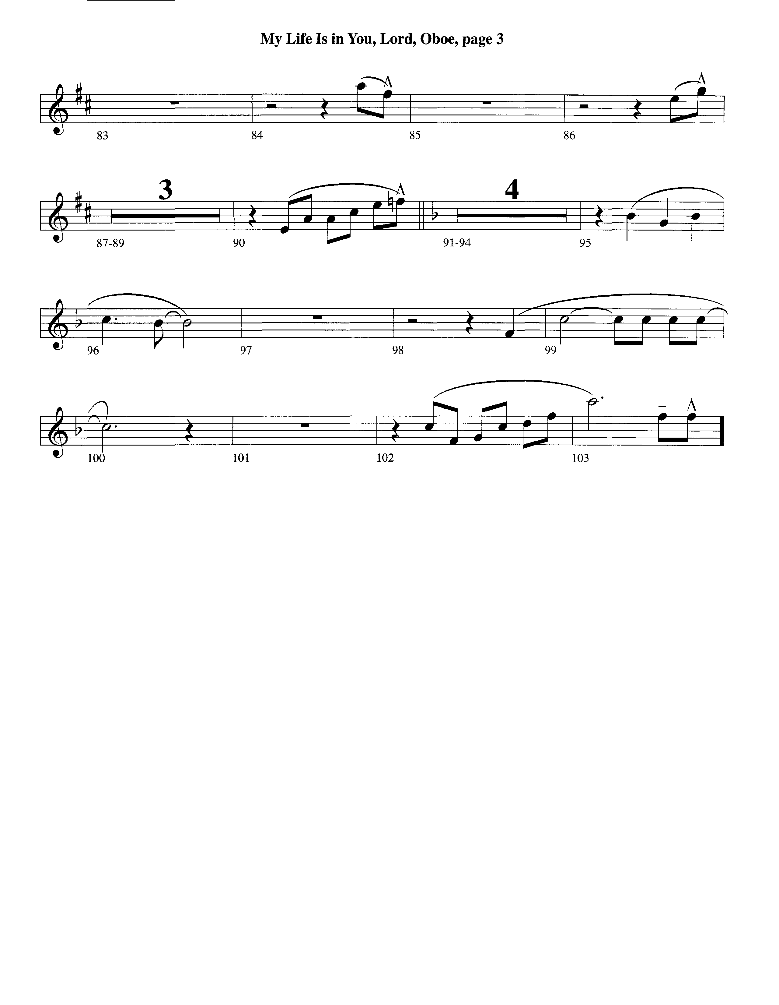 My Life Is In You (Instrumental) Oboe (Lifeway Worship / Arr. Richard Kingsmore)