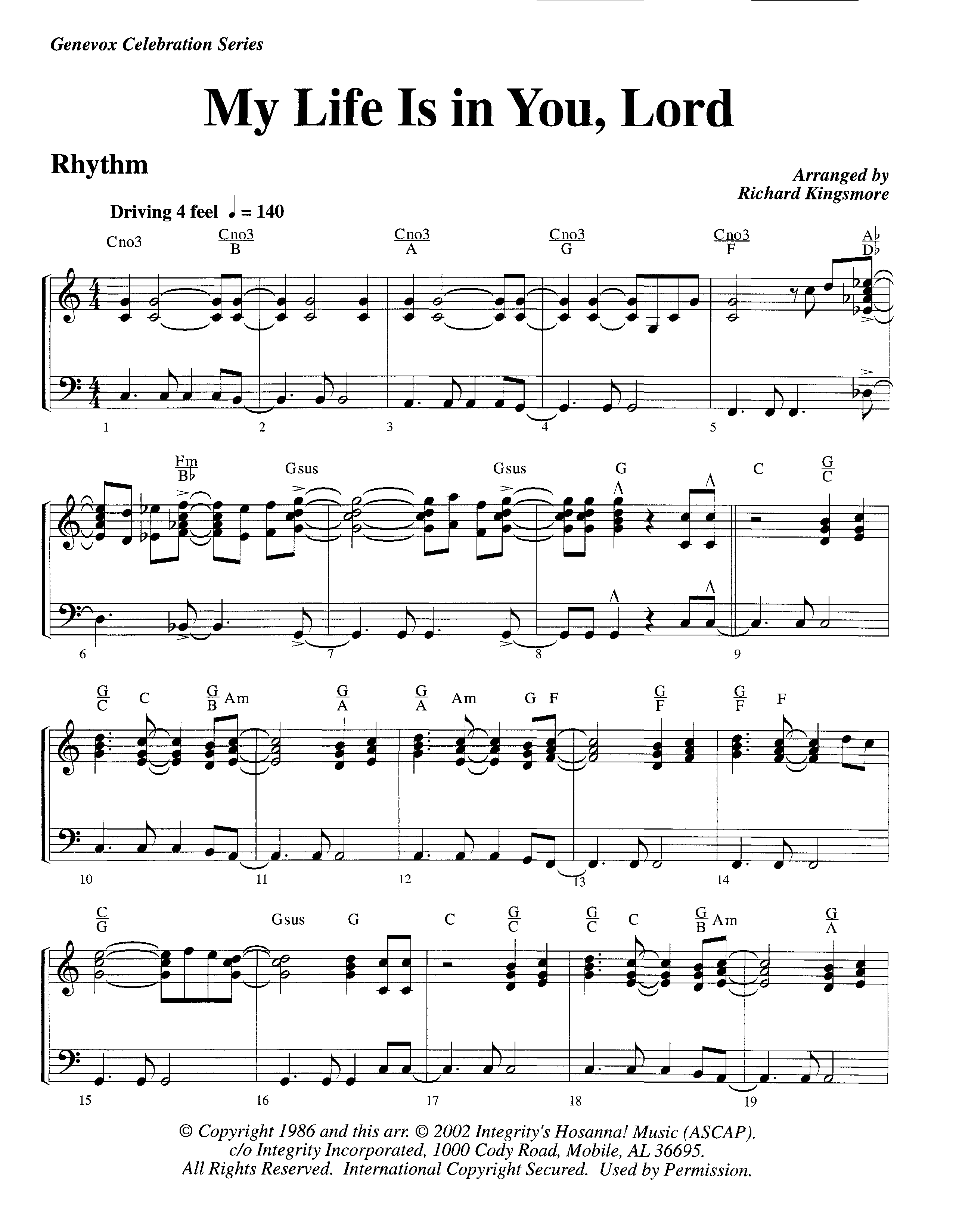 My Life Is In You (Instrumental) Piano/Rhythm (Lifeway Worship / Arr. Richard Kingsmore)