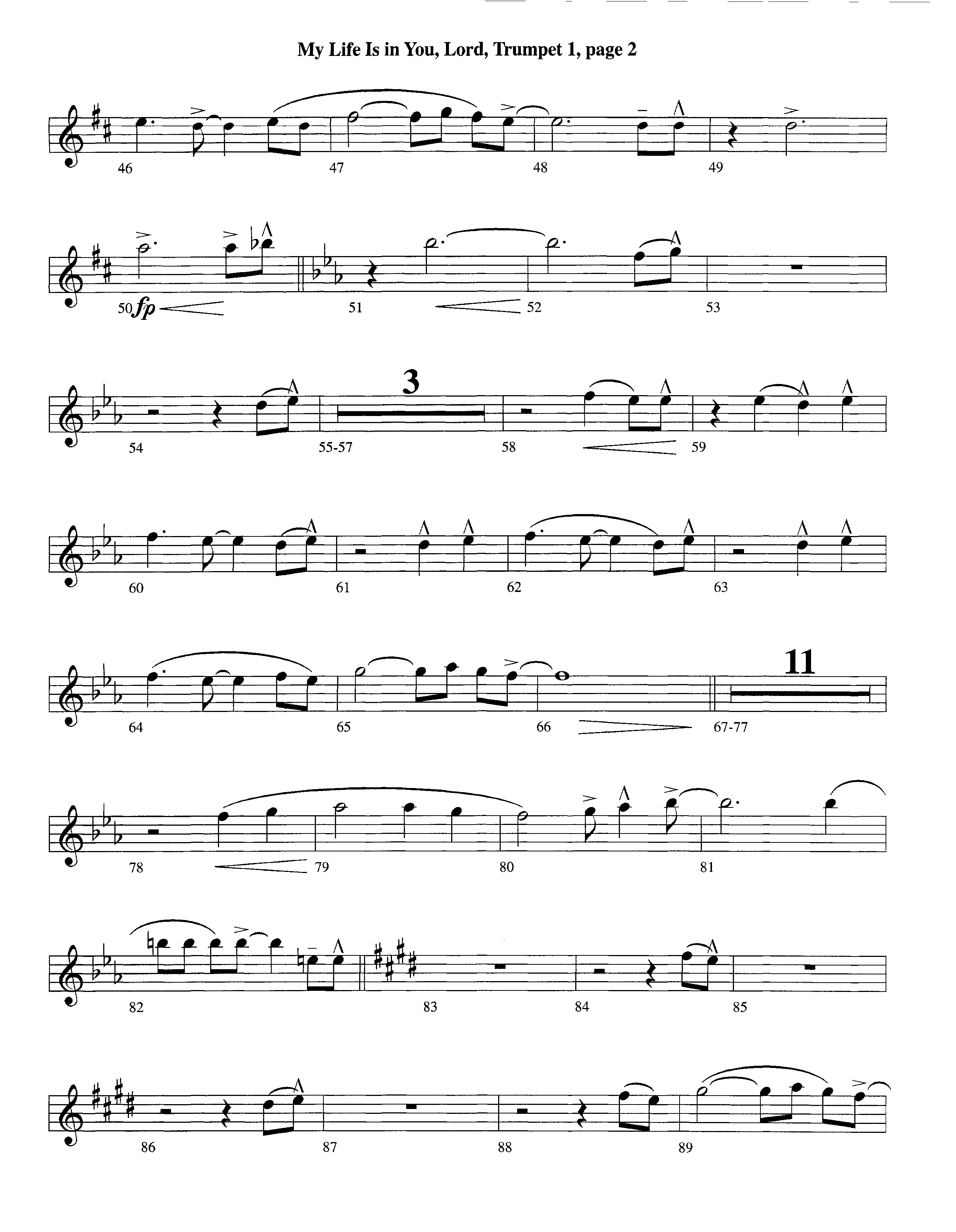 My Life Is In You (Instrumental) Trumpet 1 (Lifeway Worship / Arr. Richard Kingsmore)