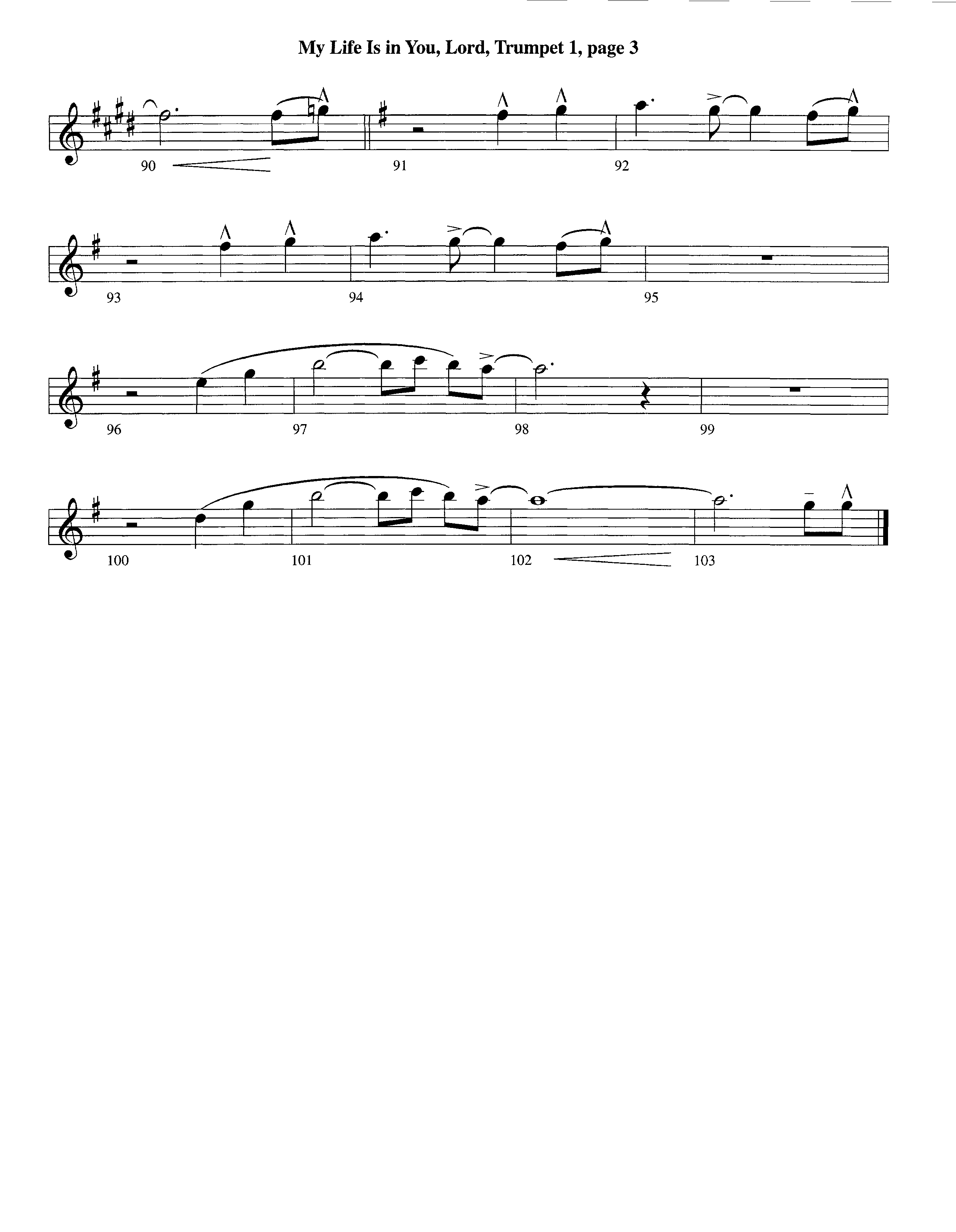 My Life Is In You (Instrumental) Trumpet 1 (Lifeway Worship / Arr. Richard Kingsmore)