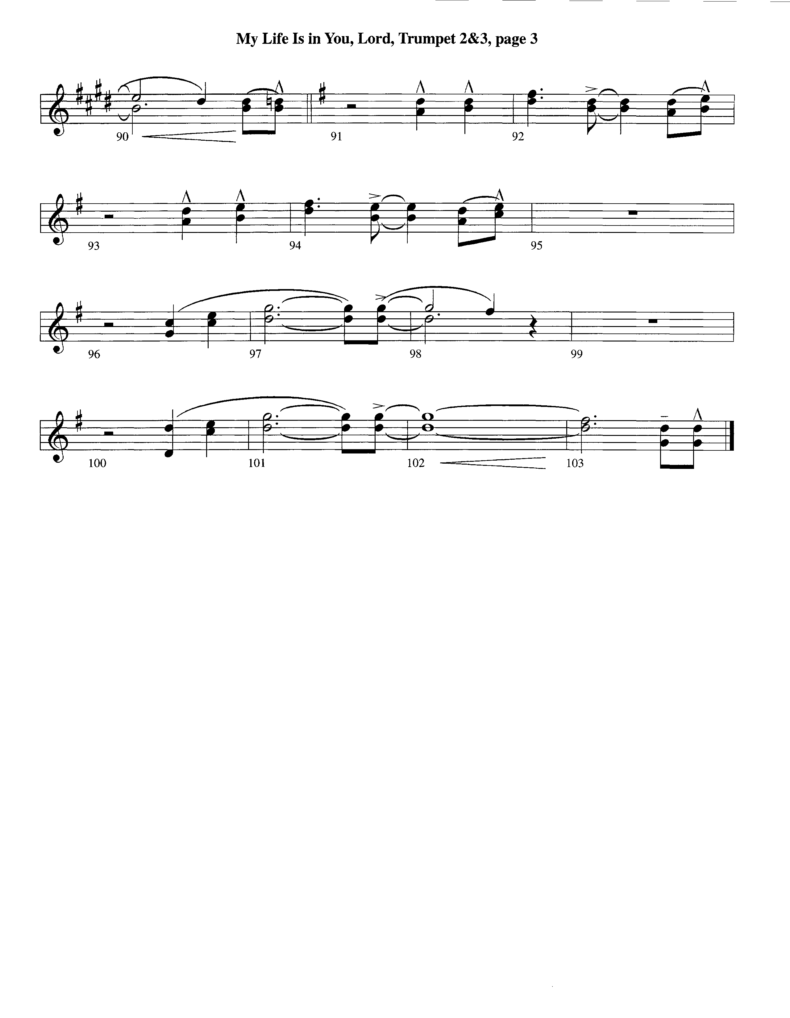 My Life Is In You (Instrumental) Trumpet 2/3 (Lifeway Worship / Arr. Richard Kingsmore)