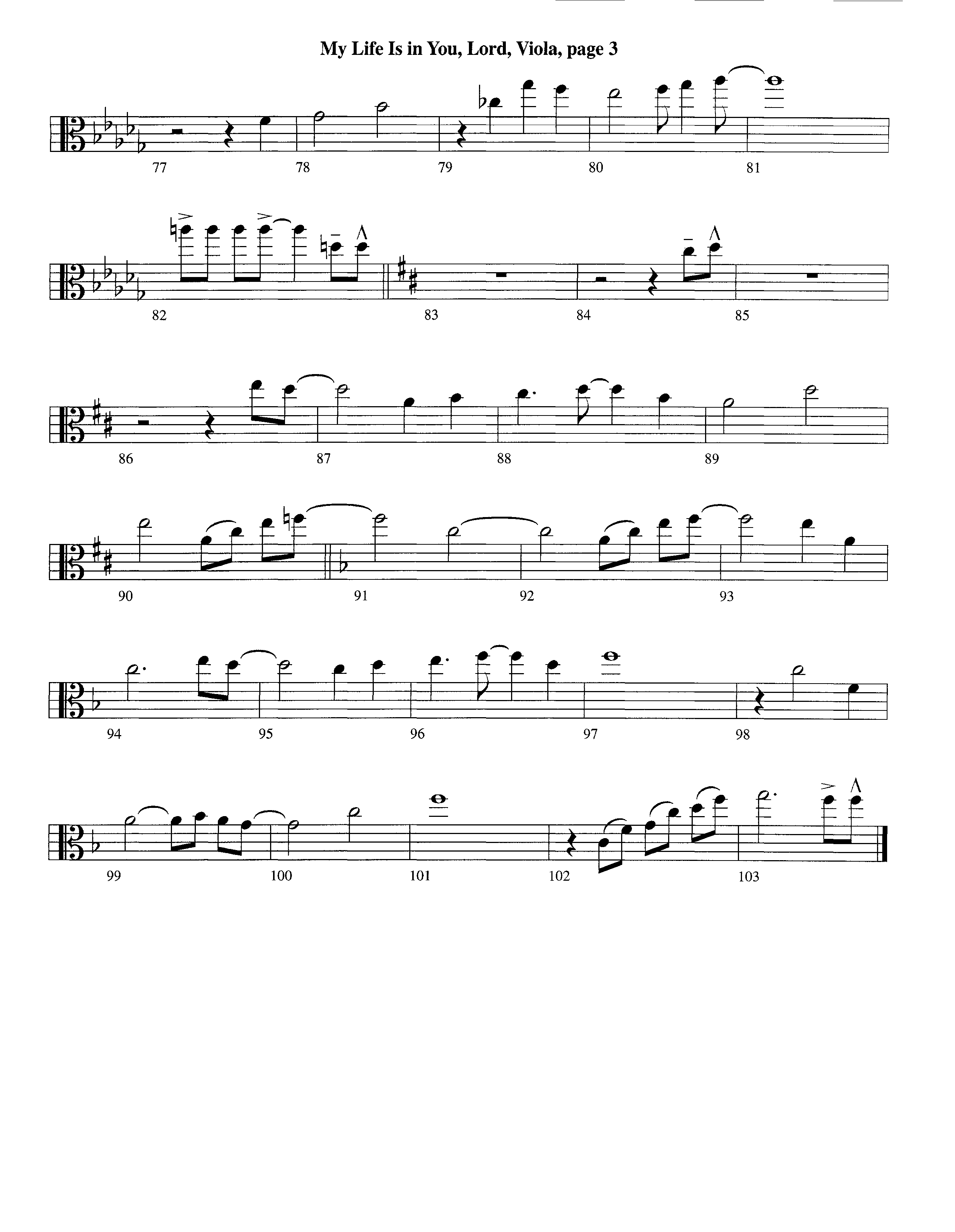 My Life Is In You (Instrumental) Viola (Lifeway Worship / Arr. Richard Kingsmore)