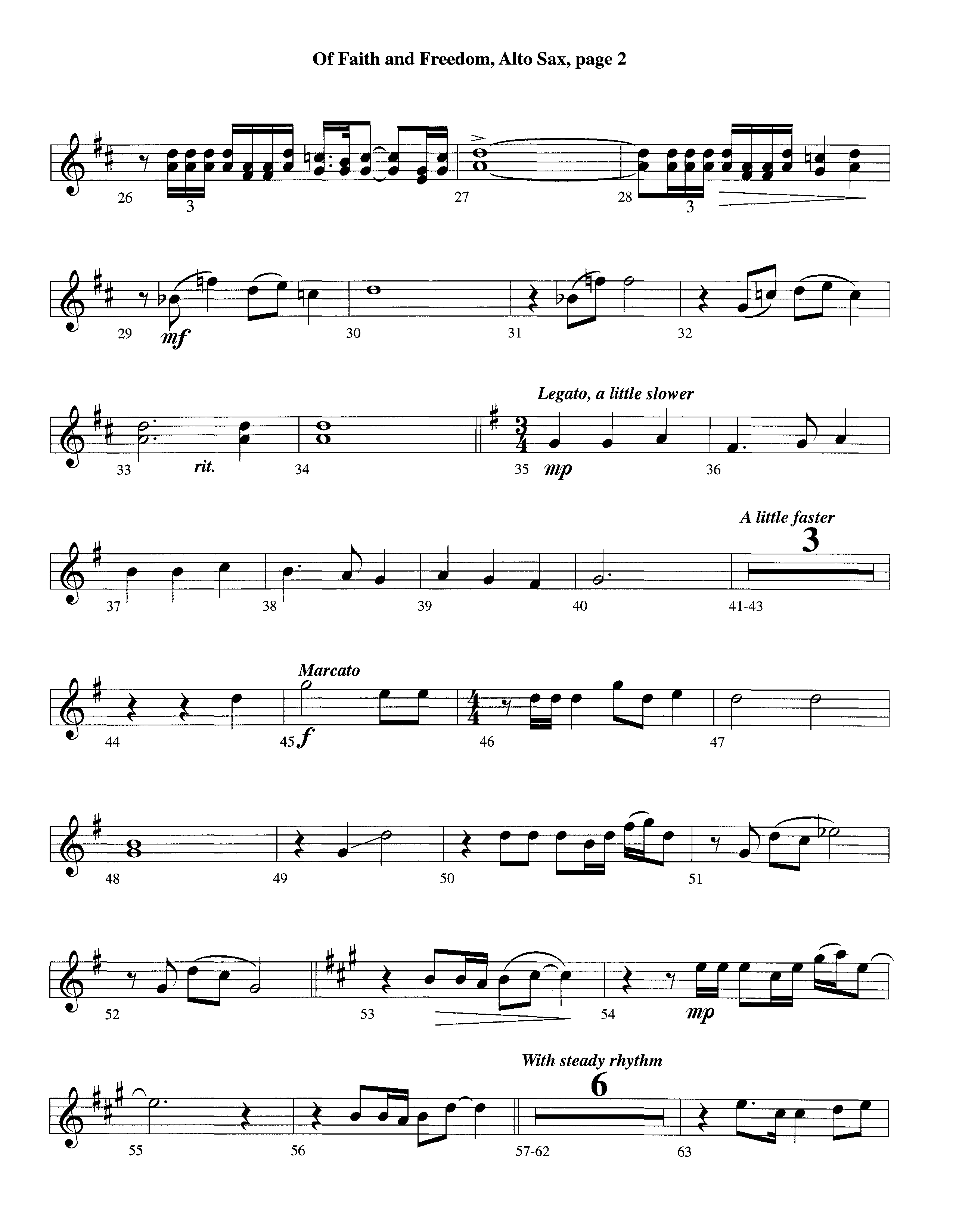 Of Faith And Freedom (Instrumental) Alto Sax (Lifeway Worship / Arr. Jeff Cranfill)