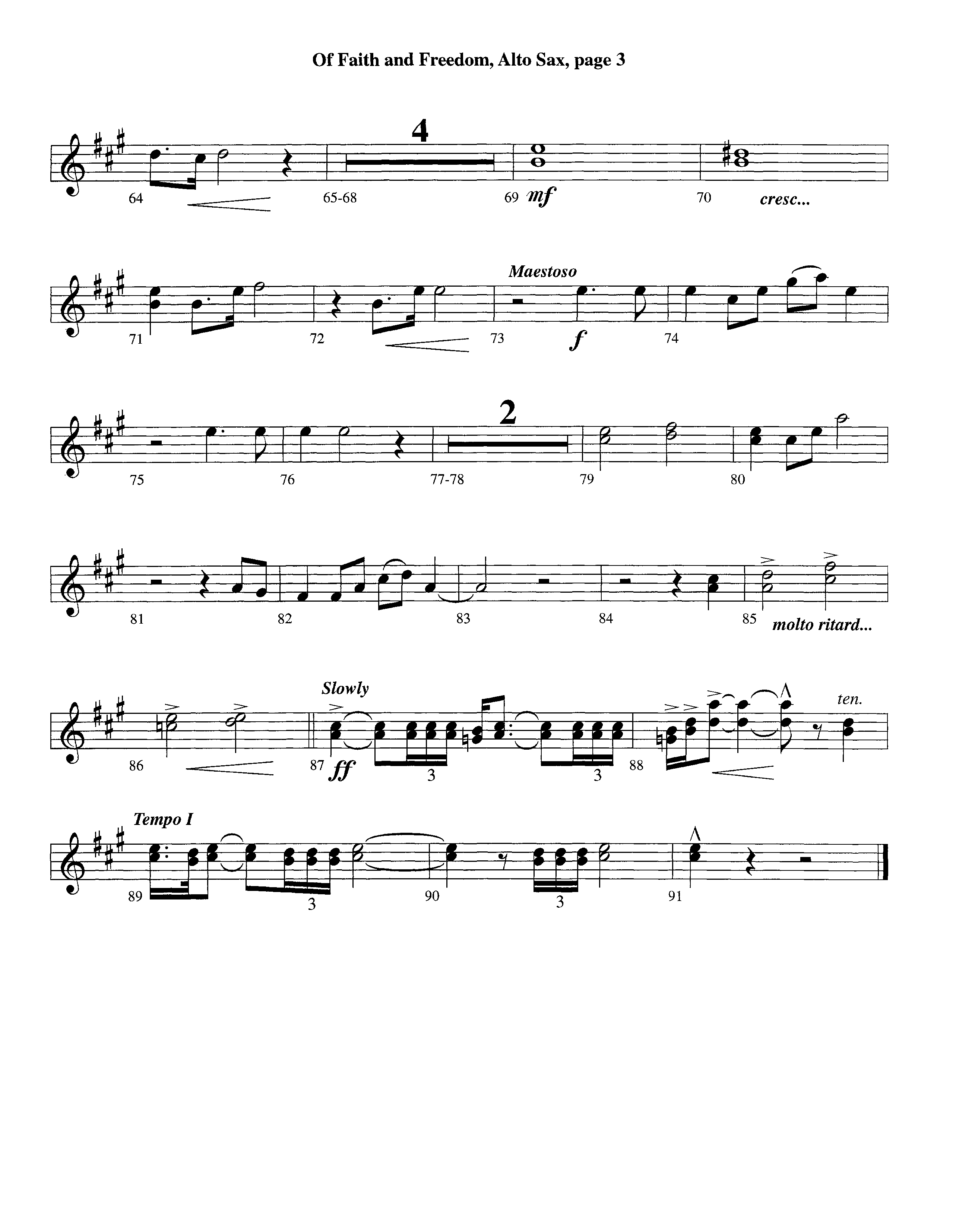 Of Faith And Freedom (Instrumental) Alto Sax (Lifeway Worship / Arr. Jeff Cranfill)