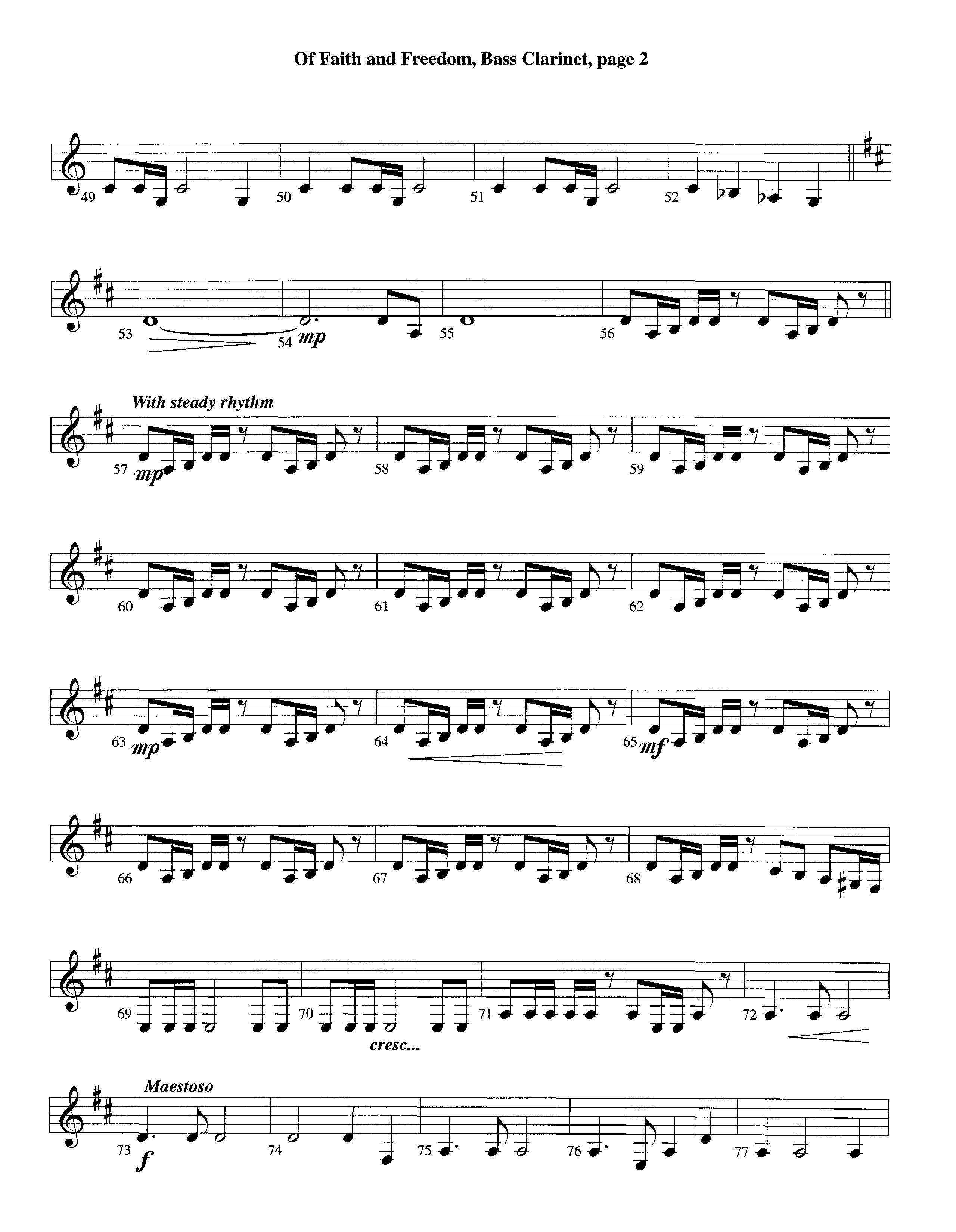 Of Faith And Freedom (Instrumental) Bass Clarinet (Lifeway Worship / Arr. Jeff Cranfill)